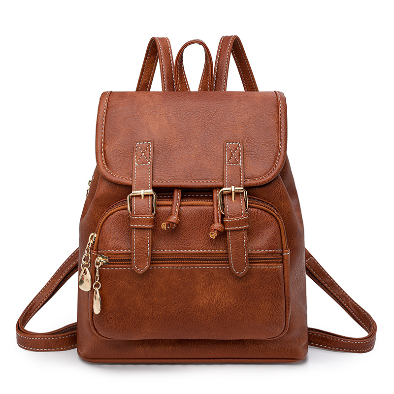 thumbnail video image 2 of PRIYAL Fashion PU Leather Backpack Purse for Men Women Travel Backpack Bag with Ladies Shoulder Handbags Casual Daypack, 2 of 8