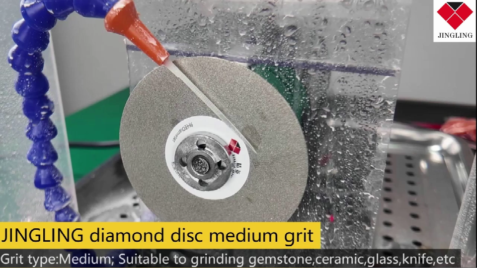 thumbnail video image 2 of JINGLING 8" inch Diamond Grinding Disc 150 Grit Flat Lap Disk Lapidary Tools for Stone, 2 of 10