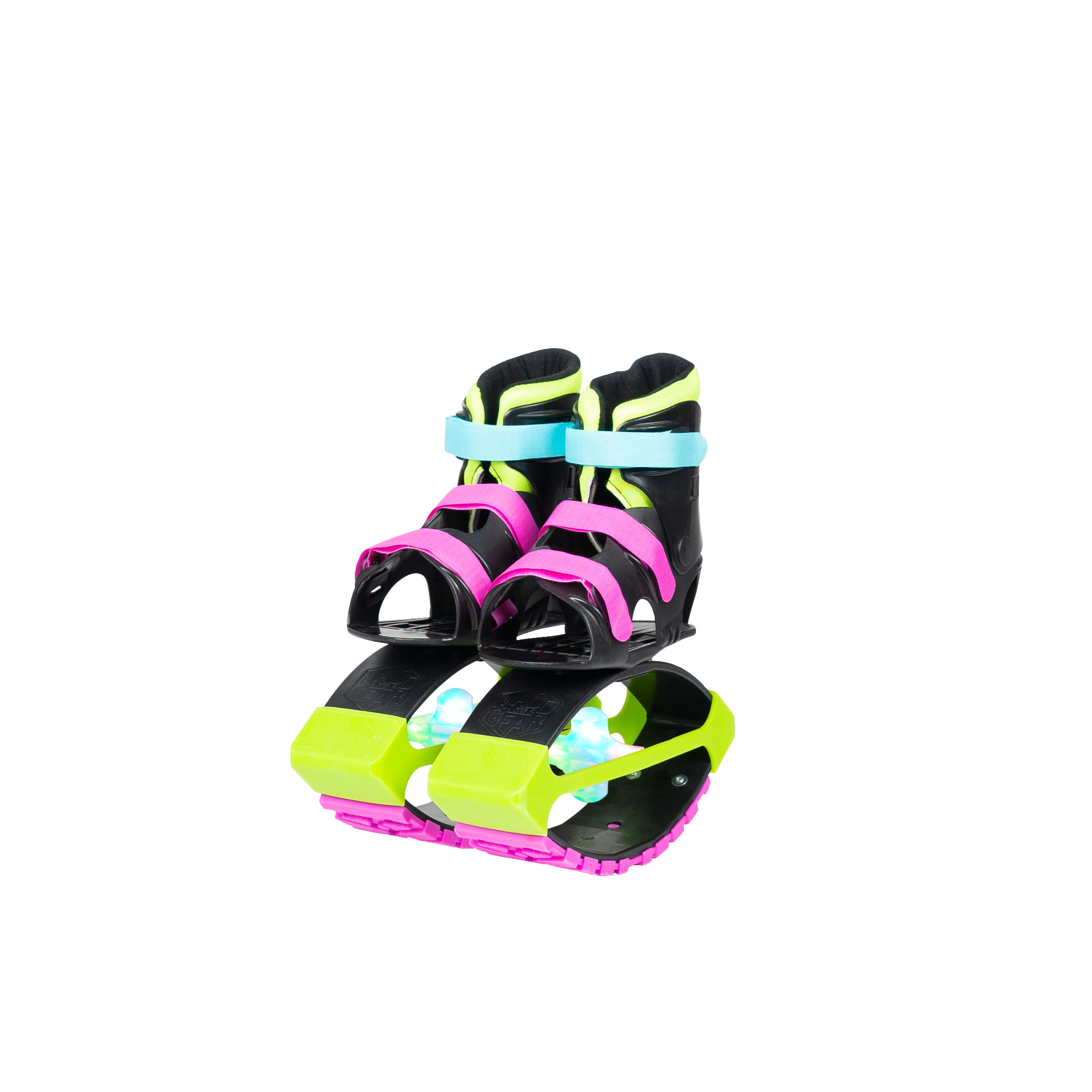 boost boots jumping shoes blue and green toy  moon boots jumping toy