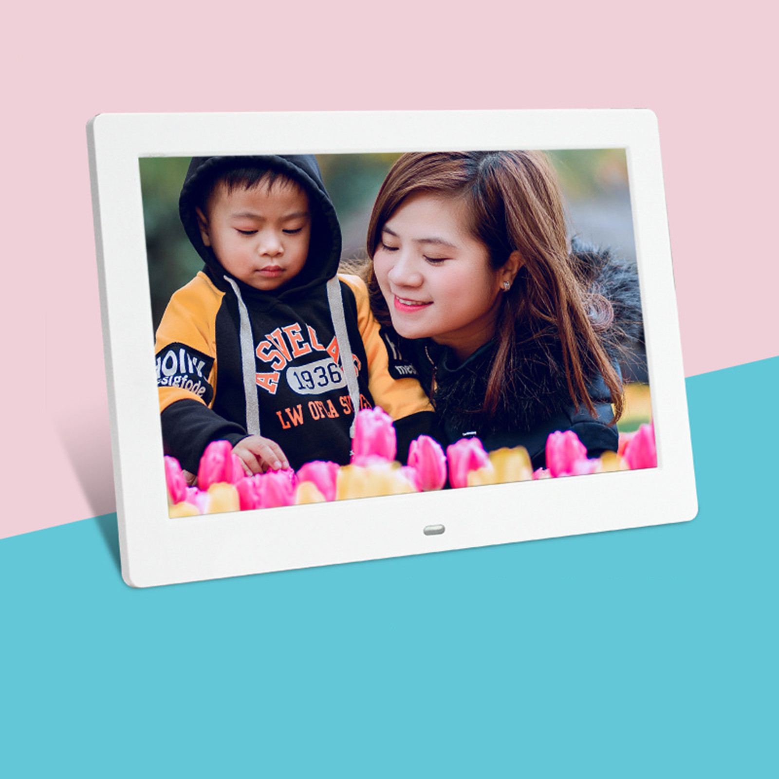 thumbnail video image 2 of Digital Picture Frame 10 Inch Smart WiFi Digital Photo Frame 1024x600 HD IPS Touch Screen Frameo Digital Frame WiFi Calendar Clock Gift for Birthday Christmas No SD Card, 2 of 7