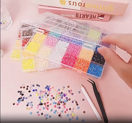 thumbnail video image 2 of 40 Color Resin Jelly Rhinestones For Bedazzling,3Mm Flatback Gems For Crafting,Bedazzling Kit With 3Pcs B7000 Glue For Clothing Shoes Nail Book Diamond Art, 2 of 10