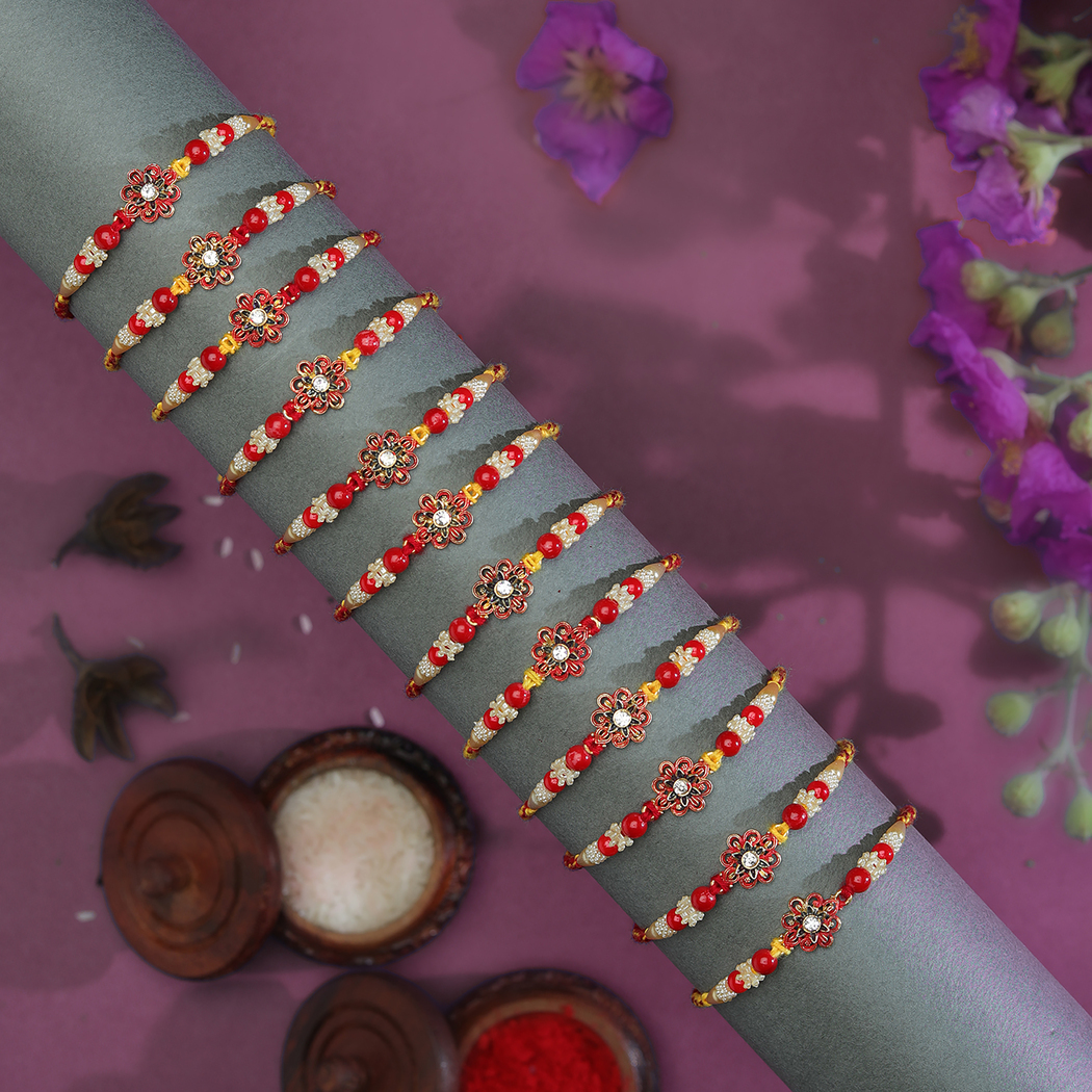 thumbnail video image 2 of Set of 12 Rakhi for Brother Rakhi Thread for Bhai Bhabhi Bhaiya Bhabhi and Bhatiji veera Raksha Bandhan Rakhi gift Pack Set Dora Bracelet Kalwa for Brother Sister Indian Traditional Festival Rakhi, 2 of 4