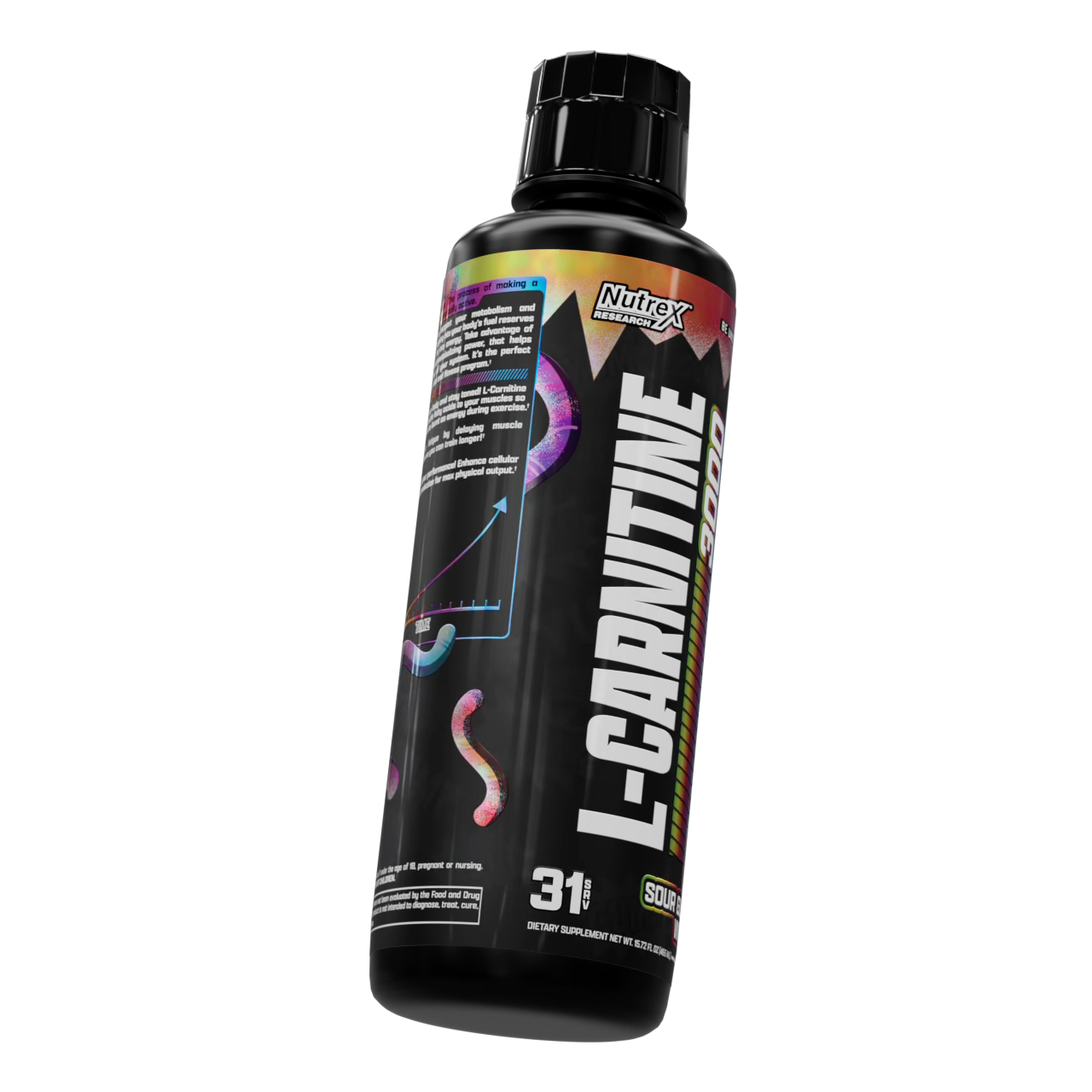 advantages of l carnitine Nutrex Research Liquid L-Carnitine 3000 Sour Gummy Worms Fat Metabolism  Energy Support Drink 31 Servings