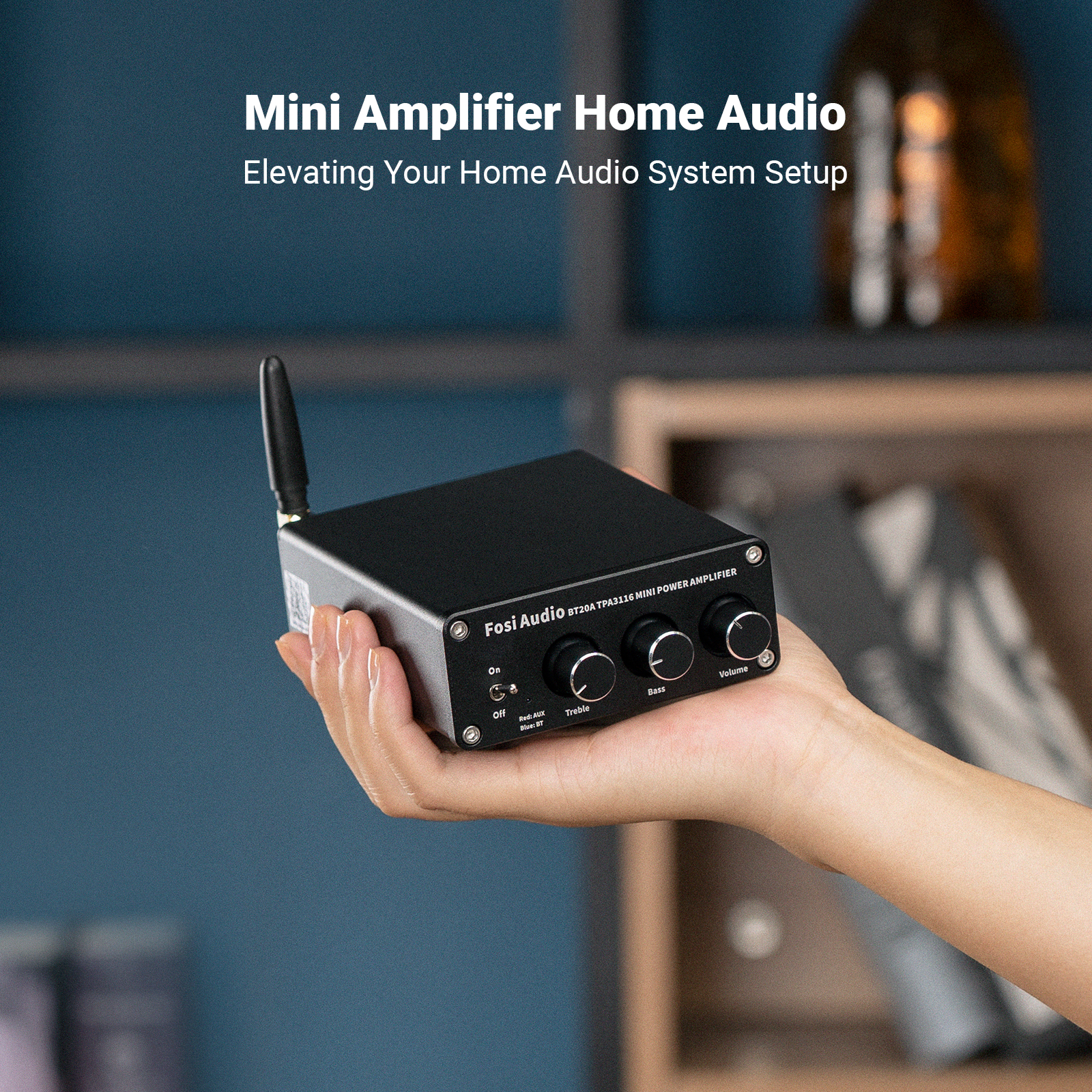 Fosi Audio BT20A Bluetooth 5.0 Stereo 2 Channel Mini Hi-Fi Amp for