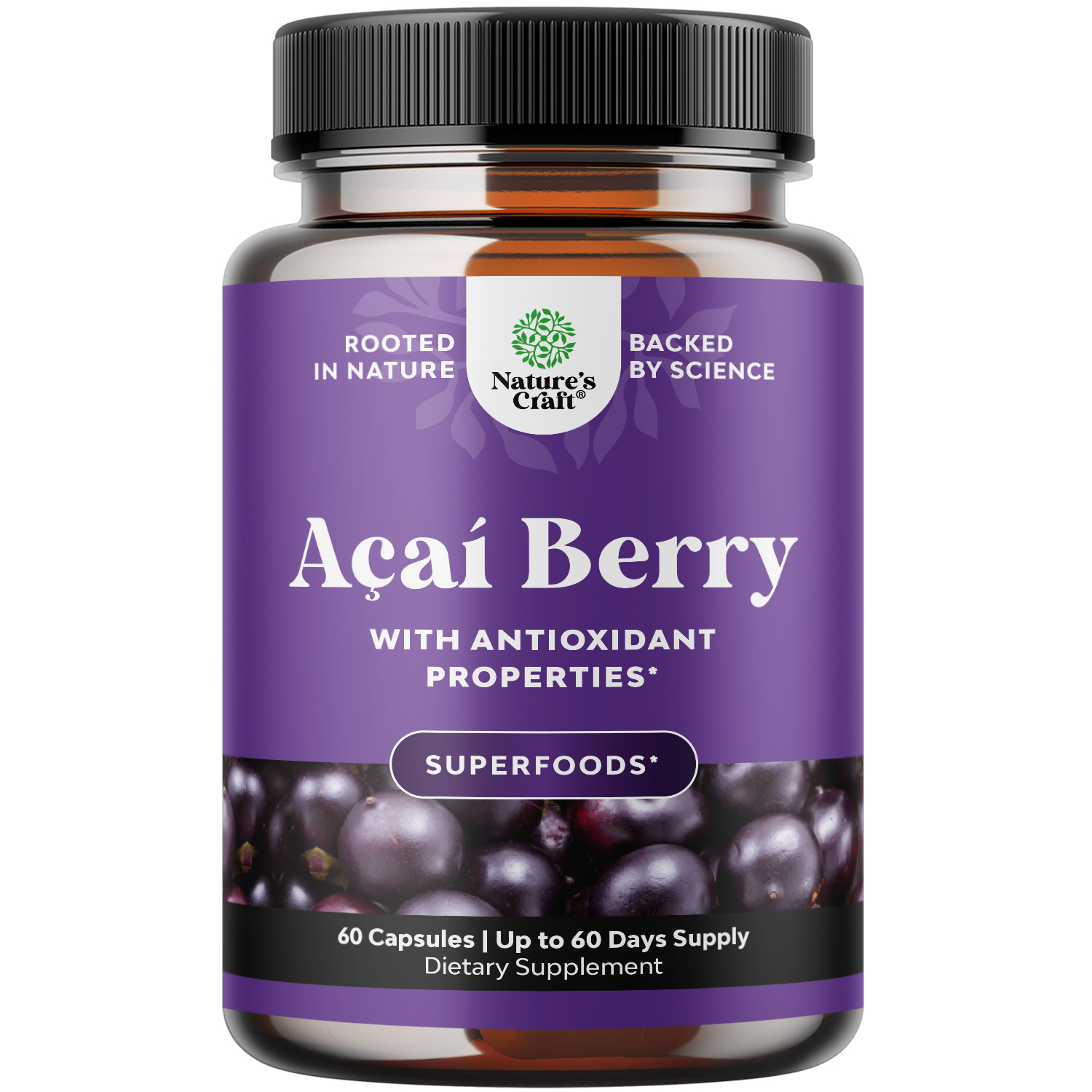 thumbnail video image 2 of Natures Craft Acai Berry Antioxidant Supplement for Energy, Weight Loss, & Immunity Support, 60 Caps, 2 of 9