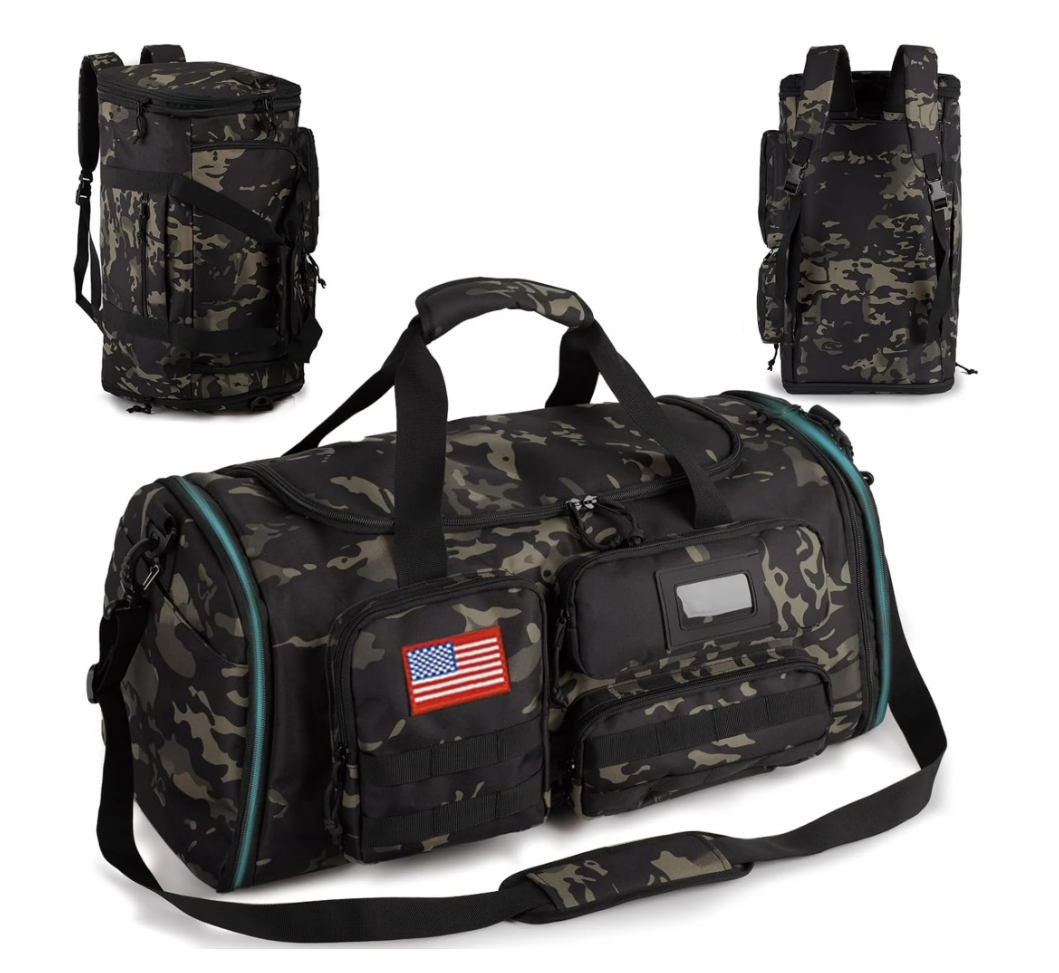 thumbnail video image 2 of 27.5In Expandable Gym Bag For Men,58L Large 3 in 1 Sports Travel Duffle Bag With Shoes Compartment,Water Resistant Sports Gym Tote Bags Multi-functional Travel Backpack Overnight Bag, 2 of 9
