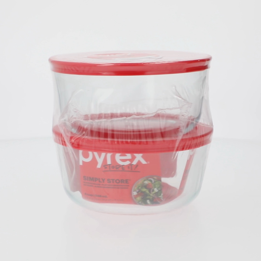 Pyrex Simply Store 4C Glass Food Storage and Baking Container, Set of 2  with Lids