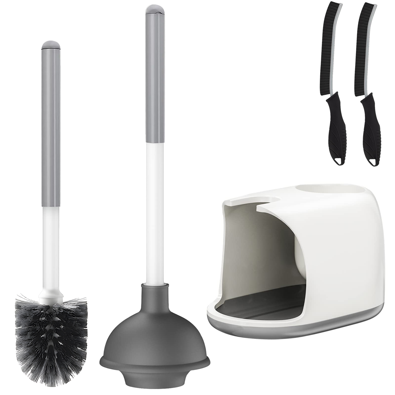 thumbnail video image 2 of AVOXEZOR Toilet Brush and Plunger Set, Toilet Plungers for Bathroom Heavy Duty Toilet Bowl Brush and Holder Hidden Toilet Plunger and Brush Set for Deeply Cleaning, 2 of 9