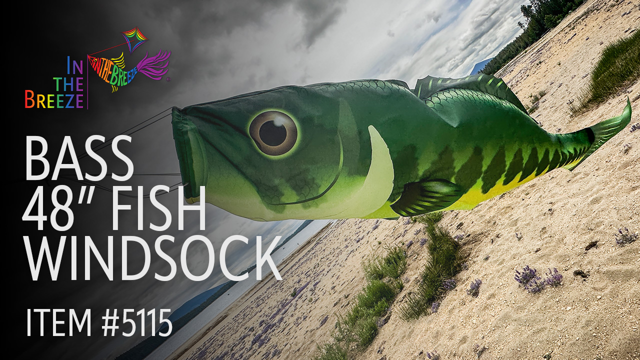 In the Breeze, Bass Fish Windsock, 48 inch, Large Mouth Fishsock ...