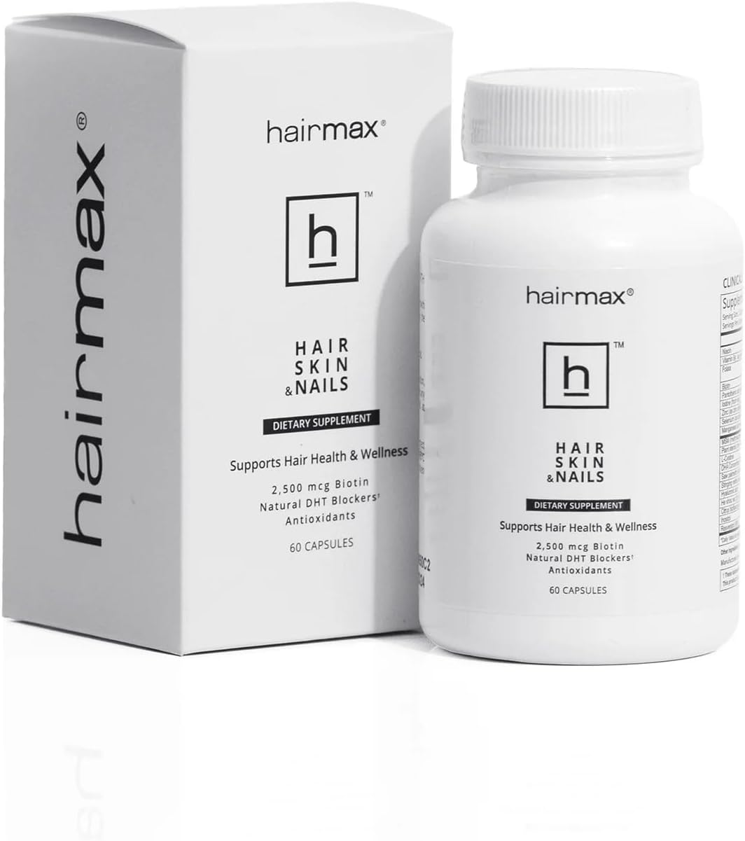 thumbnail video image 2 of Hairmax Hair Skin and Nails Vitamins for Women – Hair Growth Supplement with Biotin 2500 mcg, MSM, Niacin, and DHT Blockers, pack of 2, 2 of 8