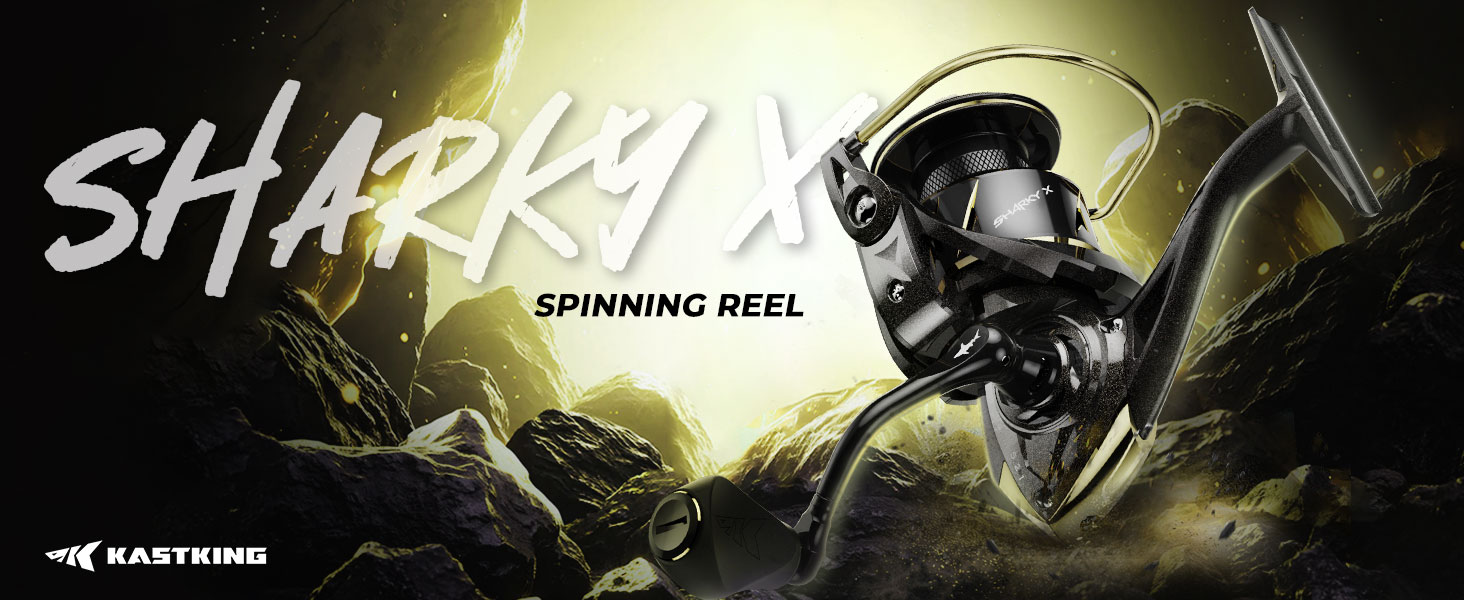 thumbnail video image 2 of KastKing Spinning Reel – 5.2:1 & 6.2:1 Gear Ratios, Carbon Fiber Drag 33–39.5LB, 10+1 - Sharky X, 2 of 13