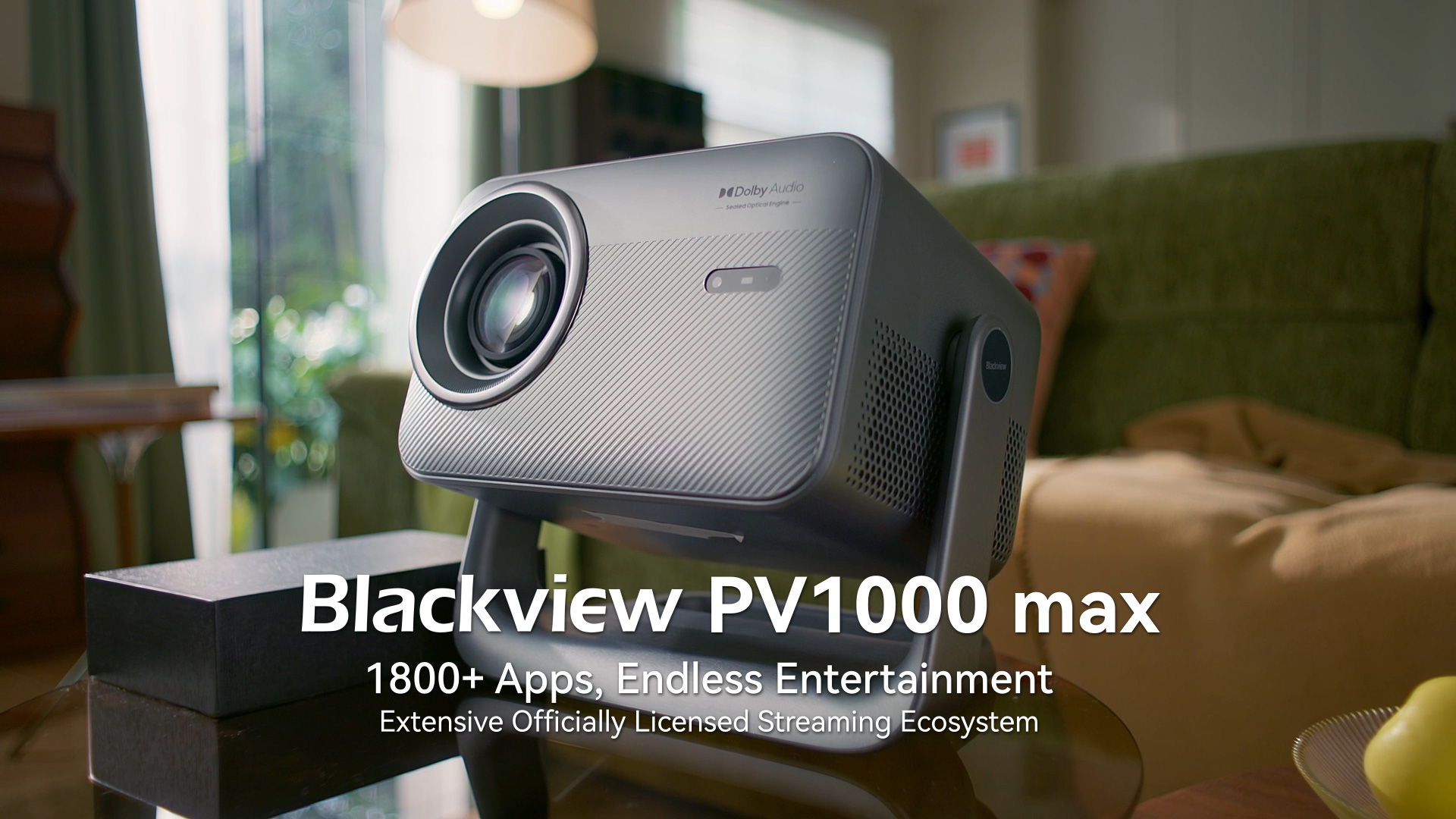 thumbnail video image 2 of Blackview PV1000 Max 4K Projector - WiFi 5 & BT 5.1 1000 ANSI Lumens Portable Movie Projector,360°Rotating Gimbal,150" Display Home Theater Proyector,Home & Outdoor Cinema, 2 of 10