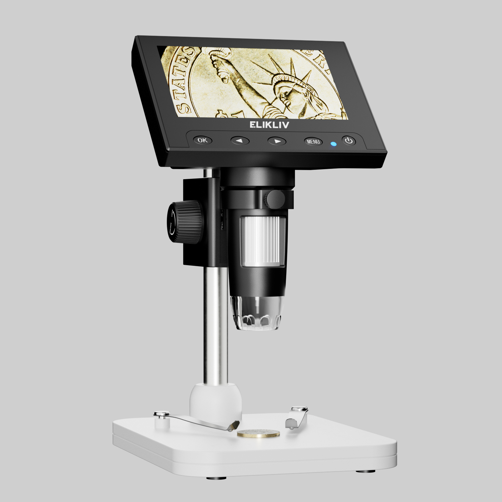 Elikliv Coin Microscope, 4.3 LCD Digital Microscope 1000x, USB Coin  Microscope for Error Coins with Lights for Kids Adults, PC View, Windows  Compatible 