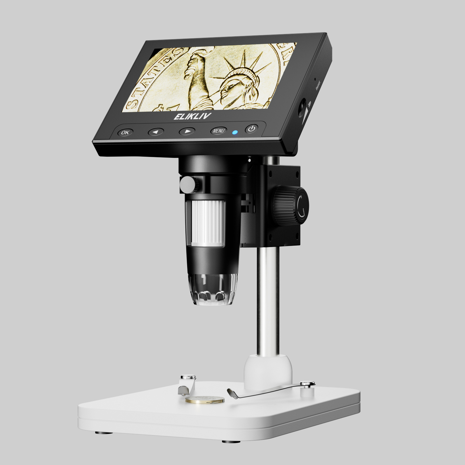 3 Lens 7'' LCD Digital Microscope 1000X LINKMICRO LM246 Error Coin Microscope Adults Full Coin View, Stem Science Microscope Kit Kids Student, Photo