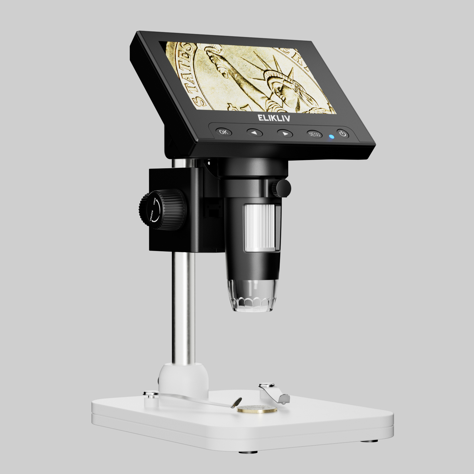 Elikliv EDM4 4.3 Coin Microscope, LCD Digital Microscope 1000x