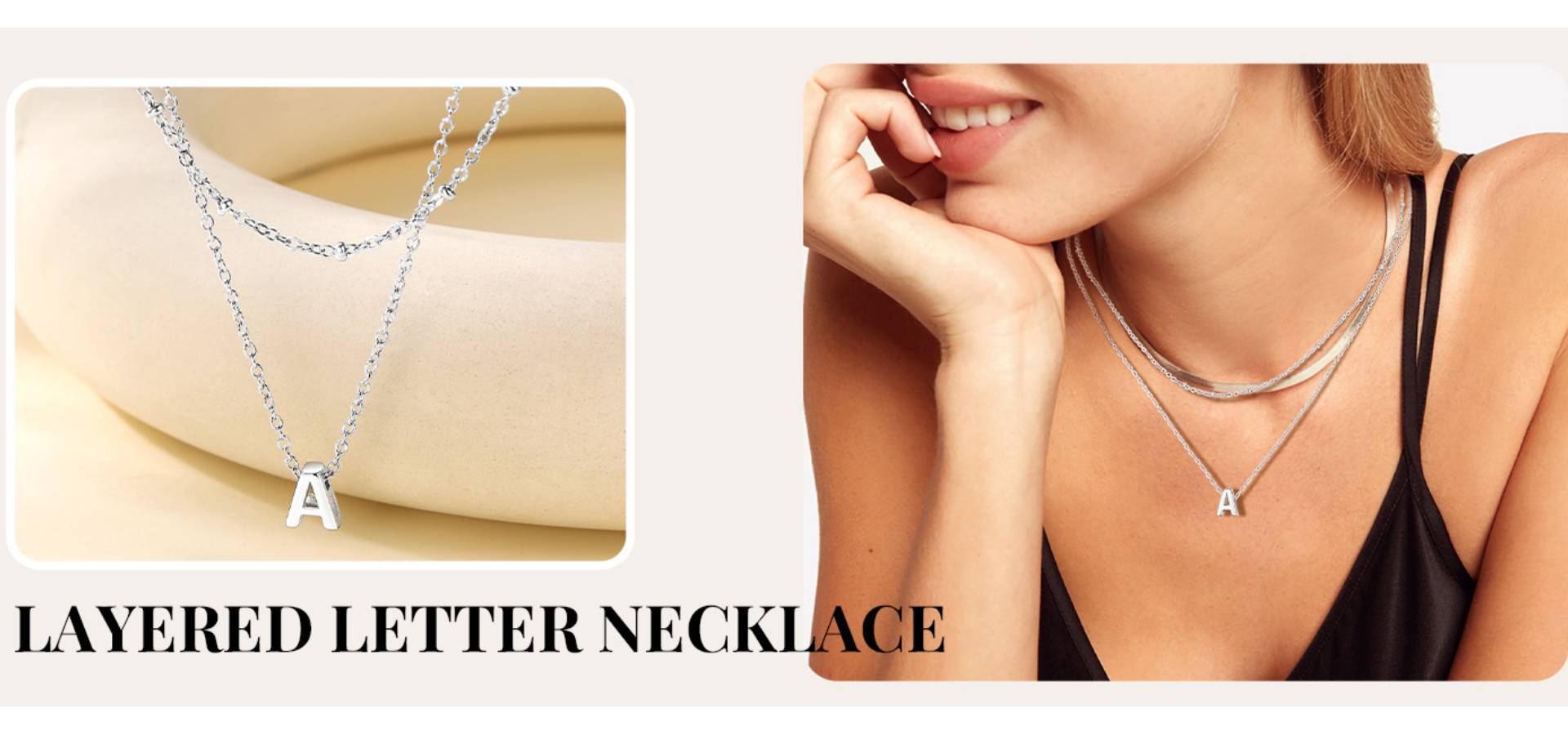 thumbnail video image 2 of Silvora Silver Layered Letter Initial Pendant Necklaces for Women Stackable Layer Necklace Delicate Jewelry Birthday Christmas Valentines Gifts for Her, 2 of 8