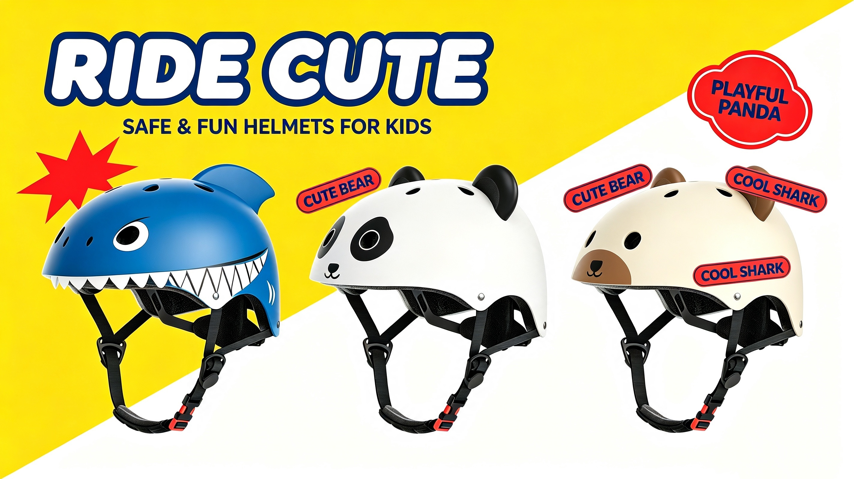 thumbnail video image 2 of Korimefa Toddler Bike Helmet for Kids Age for Ages 1-2-3-4-6-8 Years, Baby Bike Helmet for Boys Girls for Cycling Scooter Skateboard - Adjustable Multi-Sport Bicycle, Shark Animal Design, 2 of 17