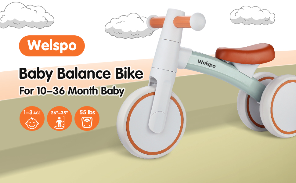 thumbnail video image 2 of Baby Balance Bike, Mini Bike for Ages 10 Months to 3 Years, Infant Walker fo Boy and Girl First Birthday Gifts, 2 of 12