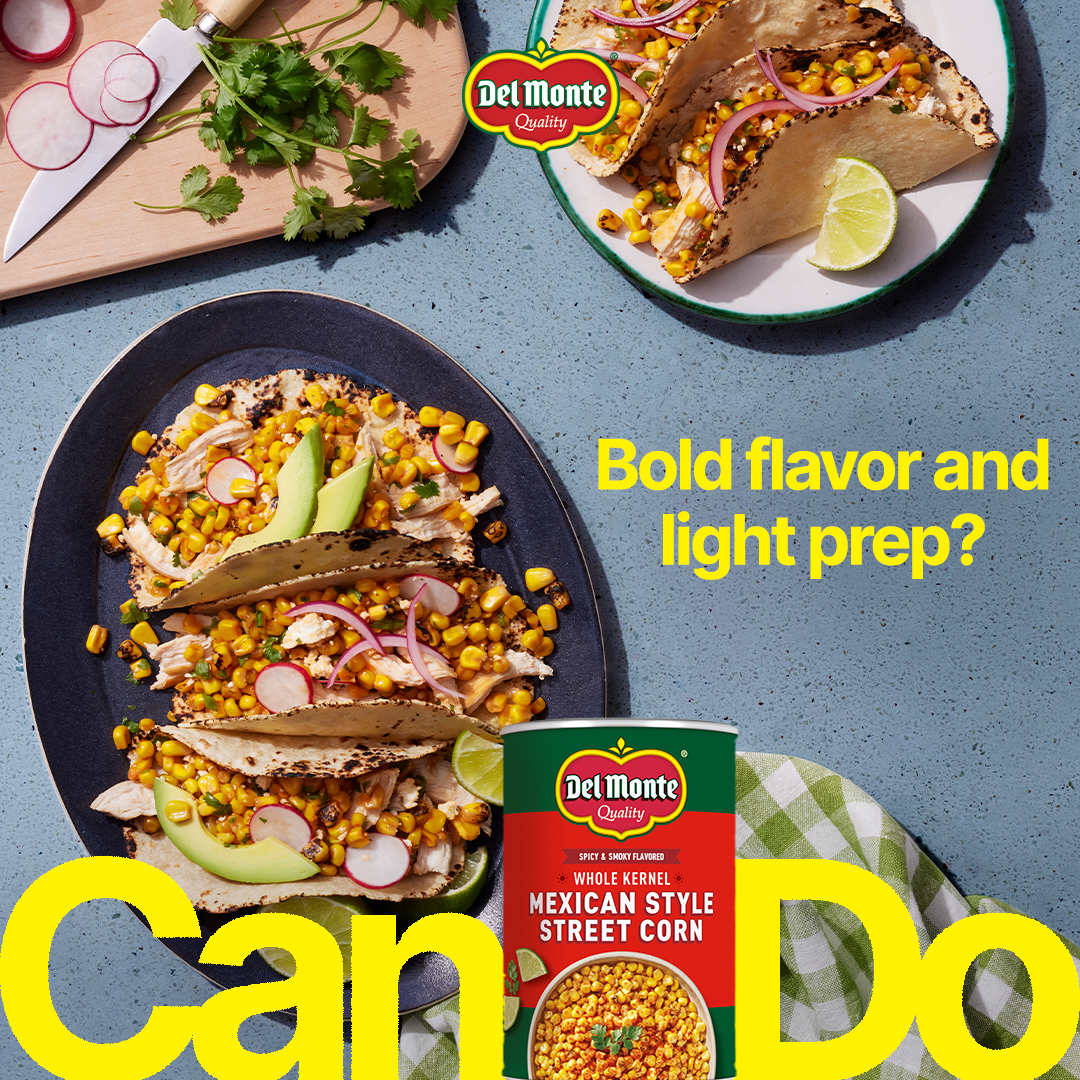 thumbnail video image 2 of Del Monte Mexican Style Street Corn, Canned Vegetables, 14.75 oz Can, 2 of 7