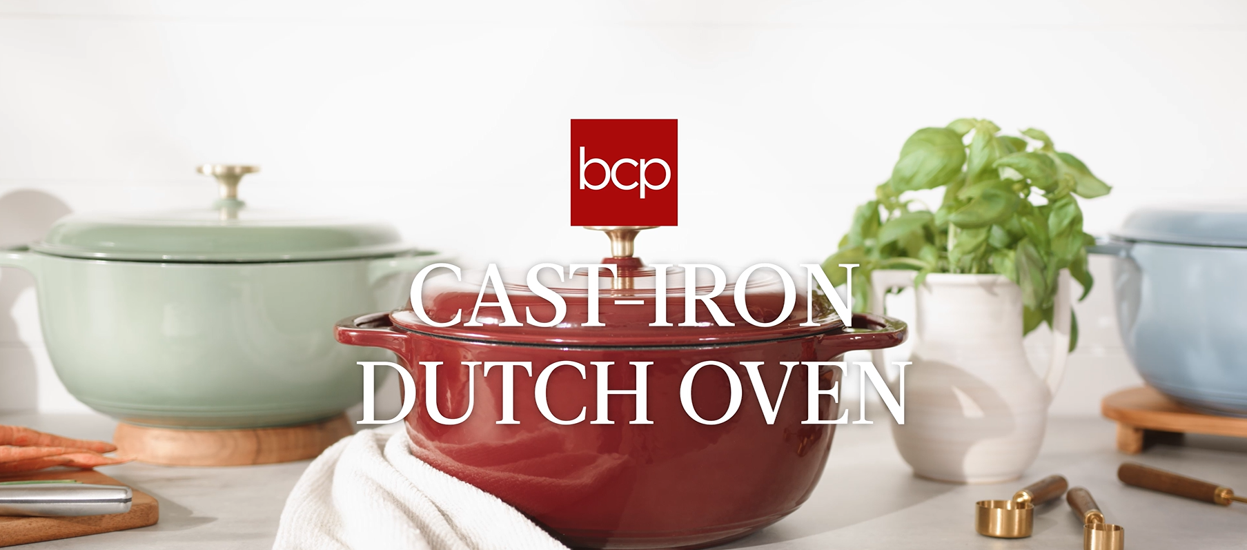 thumbnail video image 2 of Best Choice Products 7.5 Quart Enamel Cast-Iron Dutch Oven, Heavy-Duty Cookware w/ Dual Handles, Lid - Lemon Meringue, 2 of 8