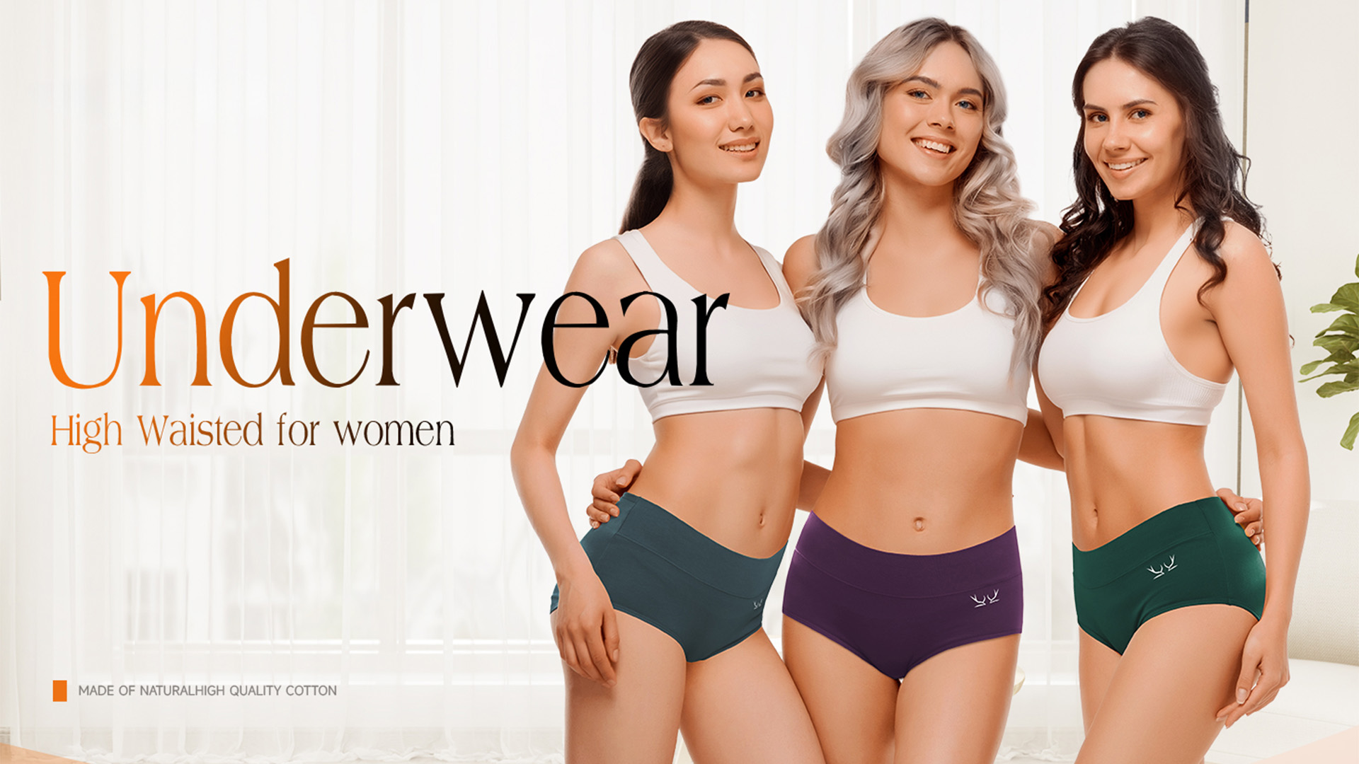 thumbnail video image 2 of PULIOU High Waisted Cotton Underwear for Women, Soft Breathable Briefs, Full Coverage & Tagless Design Panties, 5-Pack(Black, S), 2 of 8
