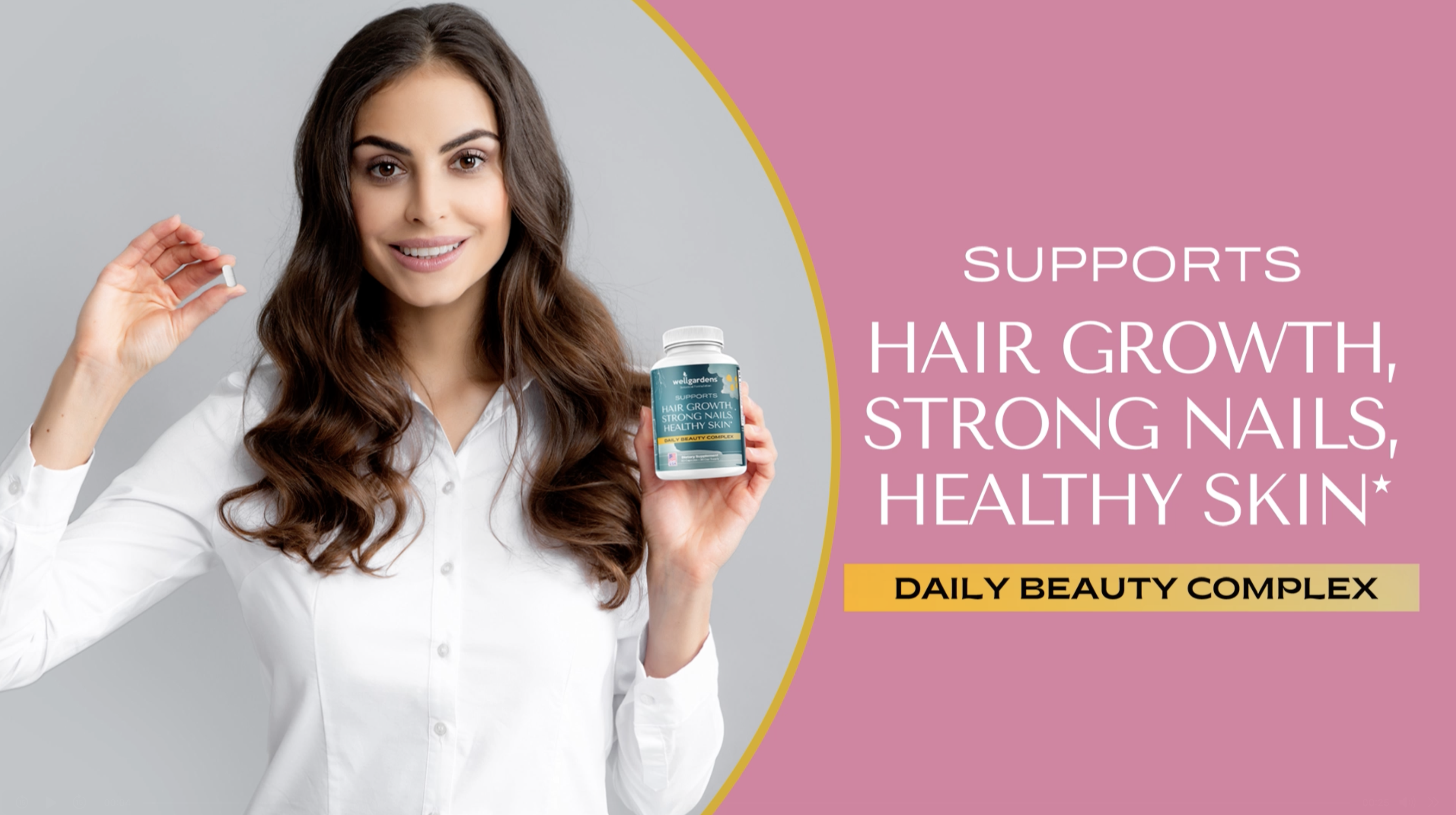 thumbnail video image 2 of 100% Pure Hair, Skin & Nails Vitamins – Biotin Supplement for Women & Men, Supports Hair Growth, Strong Nails & Healthy Skin – Non-GMO, All-Natural – Made in USA – 78,1119mcg – 1 Month Supply, 2 of 7