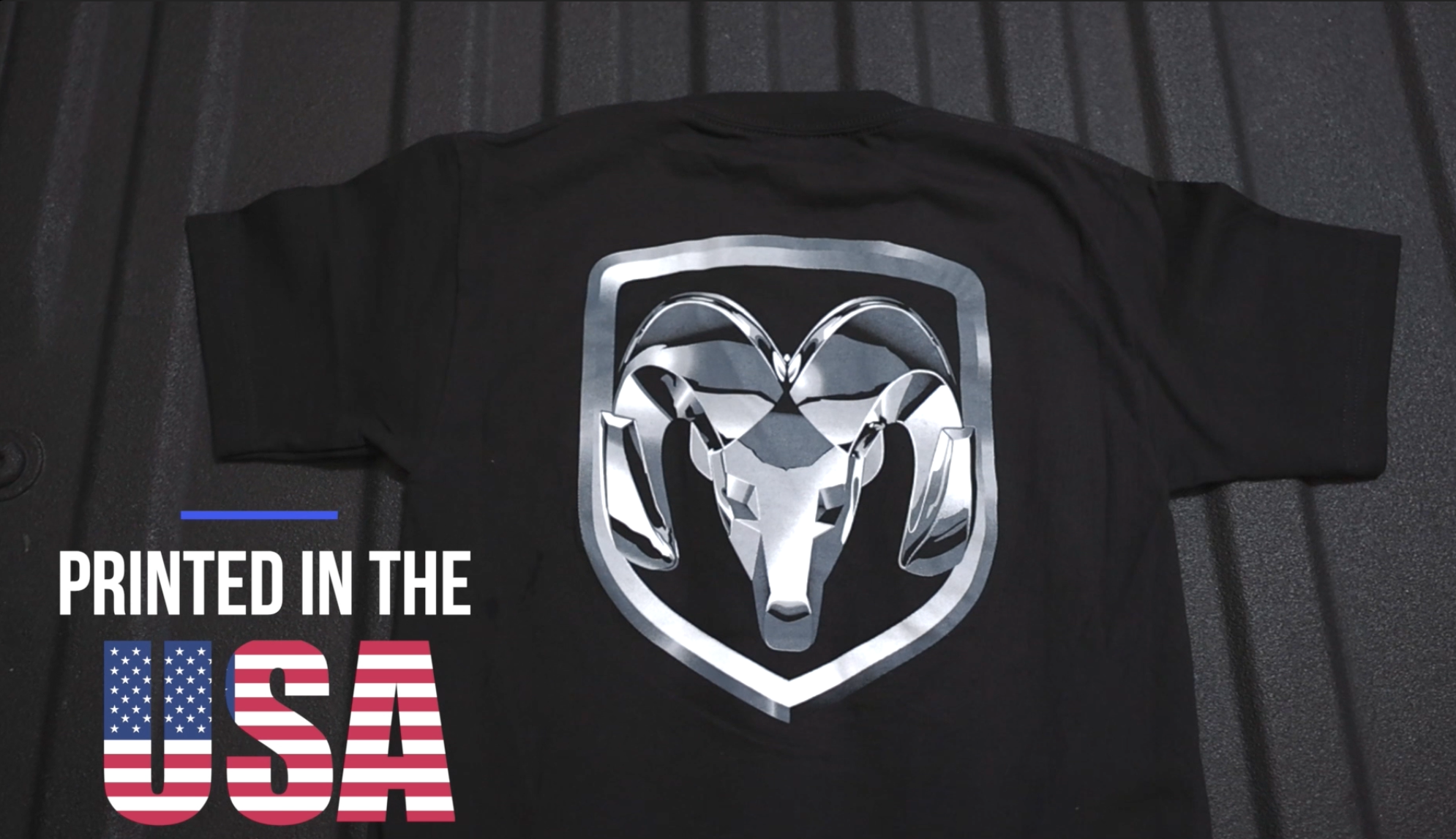 thumbnail video image 2 of JH Design Men's Dodge Ram Logo T-Shirt Short Sleeve Crew Neck Shirt, 2 of 4