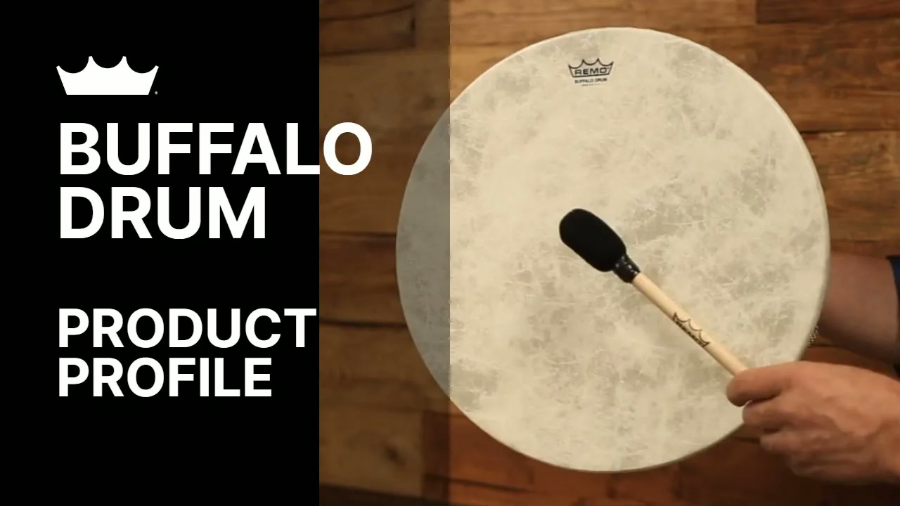 thumbnail video image 2 of Remo Wood Shell Fiberskyn Bodhrans, 4.00 x 23.00 x 23.00 in, 2 of 4