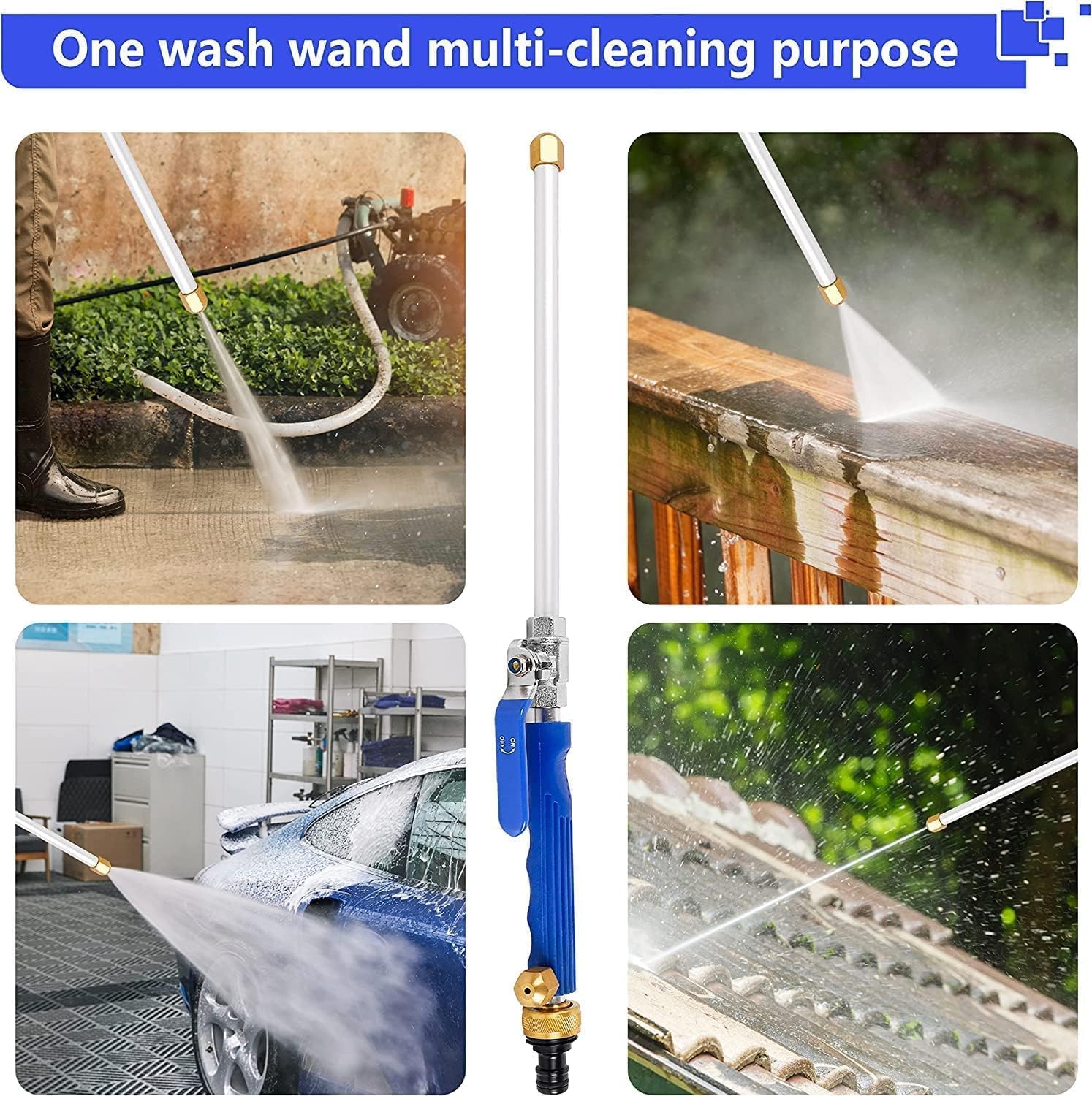thumbnail video image 2 of Jet Nozzle Power Washer For Garden Hose, High Pressure Power Washer Attachment Wand With 3 High-Pressure Nozzles Turn Any Hose Into A High Pressure Water Jet, 2 of 6