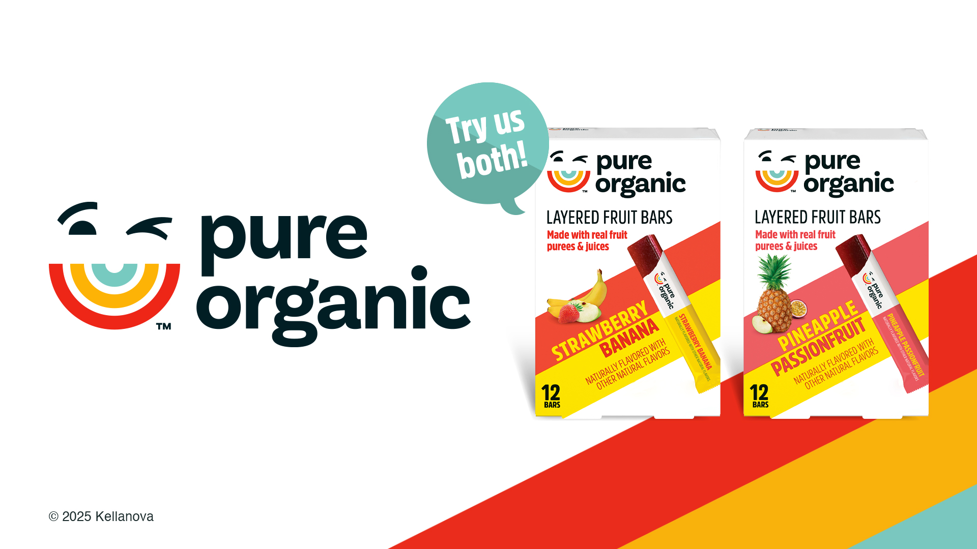 thumbnail video image 2 of Pure Organic Gluten-Free Strawberry Banana Layered Fruit Bars, Gluten Free and Vegan Fruit Snacks, 12 Count, 2 of 9