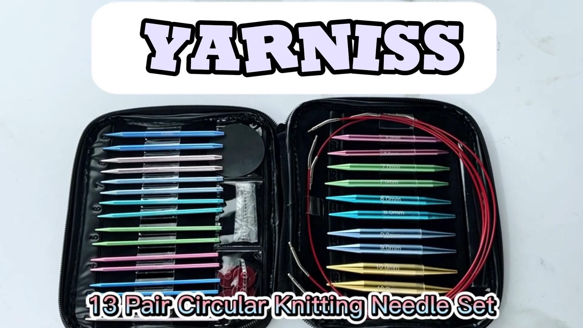 Yarniss Set Uncinetti Con Contatore Digitale E Custodia - 17 Misure, Ricaricabile USB, Con Luce LED