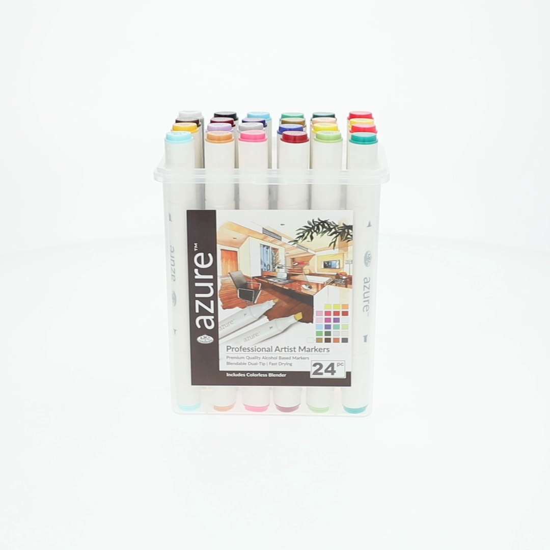 Royal & Langnickel Azure 24 Pc Dual-Tip Alcohol Based Color Marker