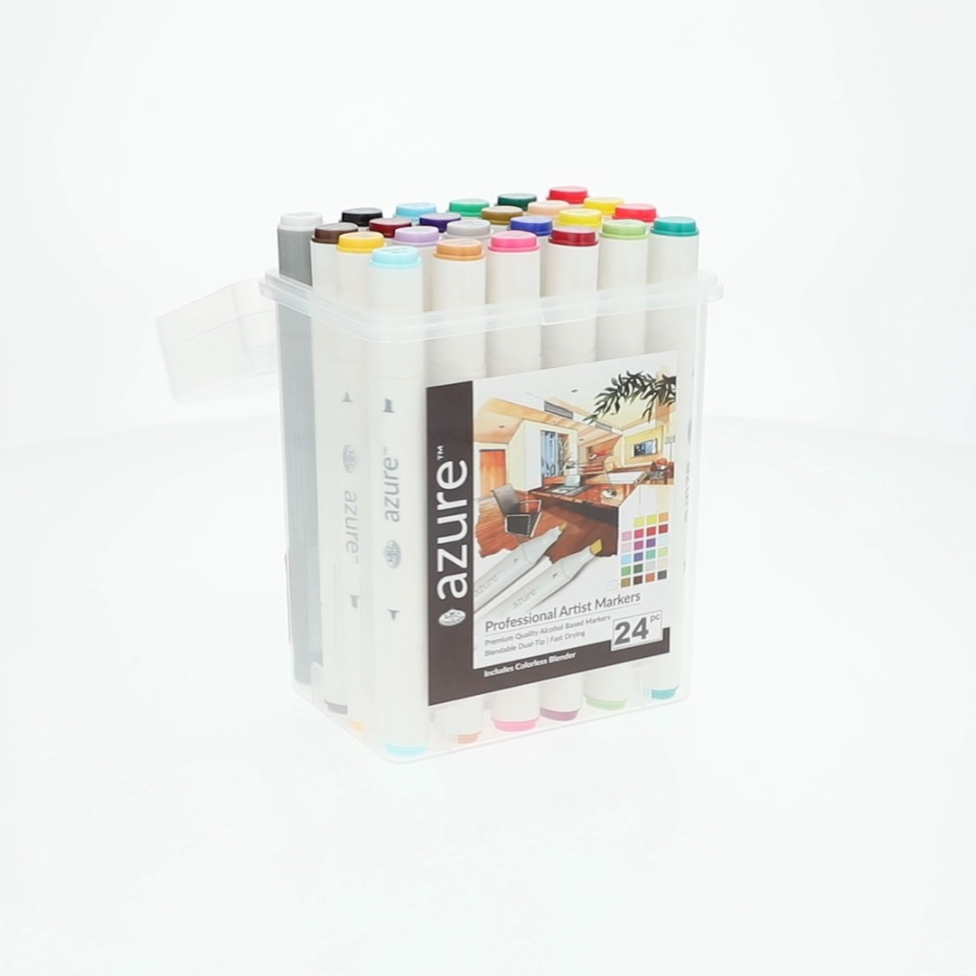 Royal & Langnickel Azure 24 Pc Dual-Tip Alcohol Based Color Marker