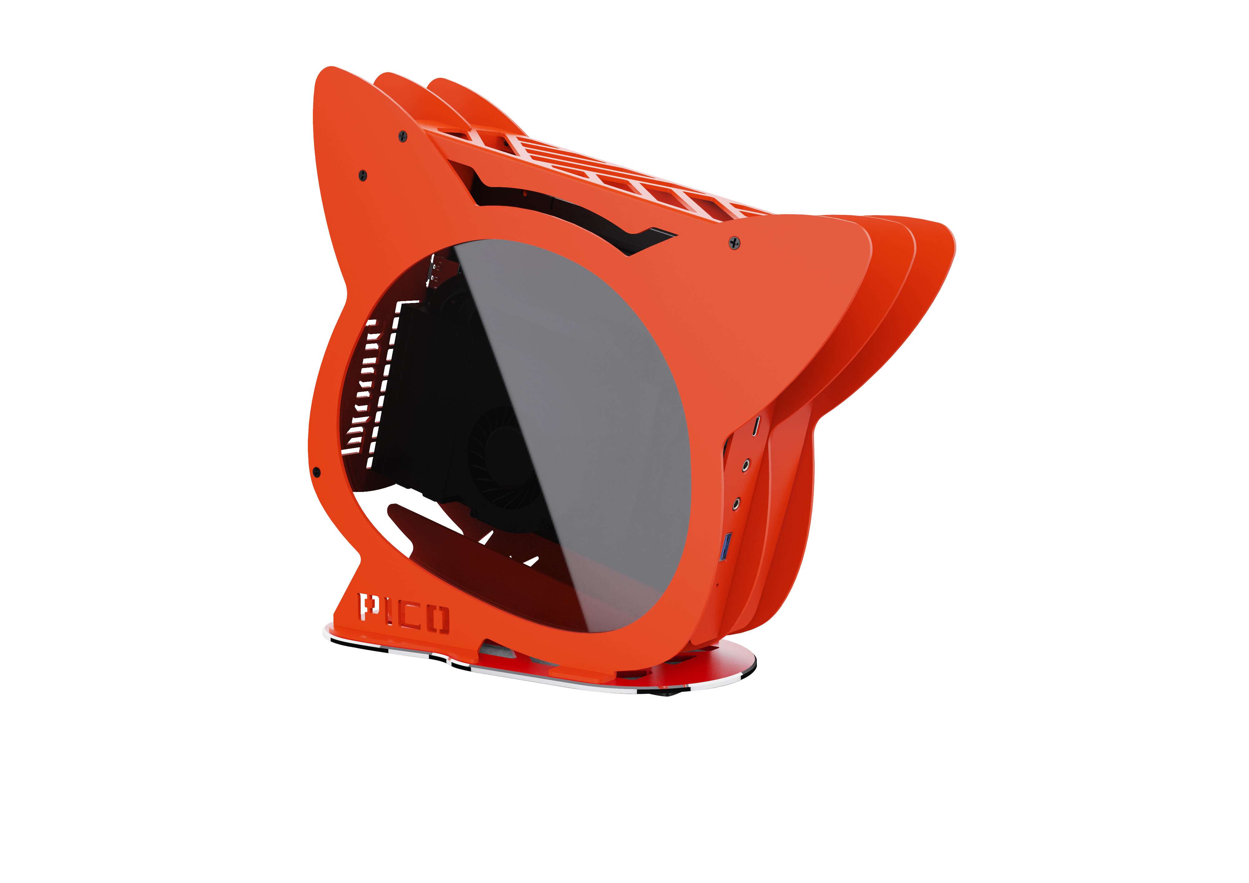 thumbnail video image 2 of MLOONG Pico Gaming PC Desktop AMD Ryzen 7 5800H, AMD Radeon Graphics, 16GB DDR4, 500GB RAM, WiFi 6, Win 11, Red, 2 of 11