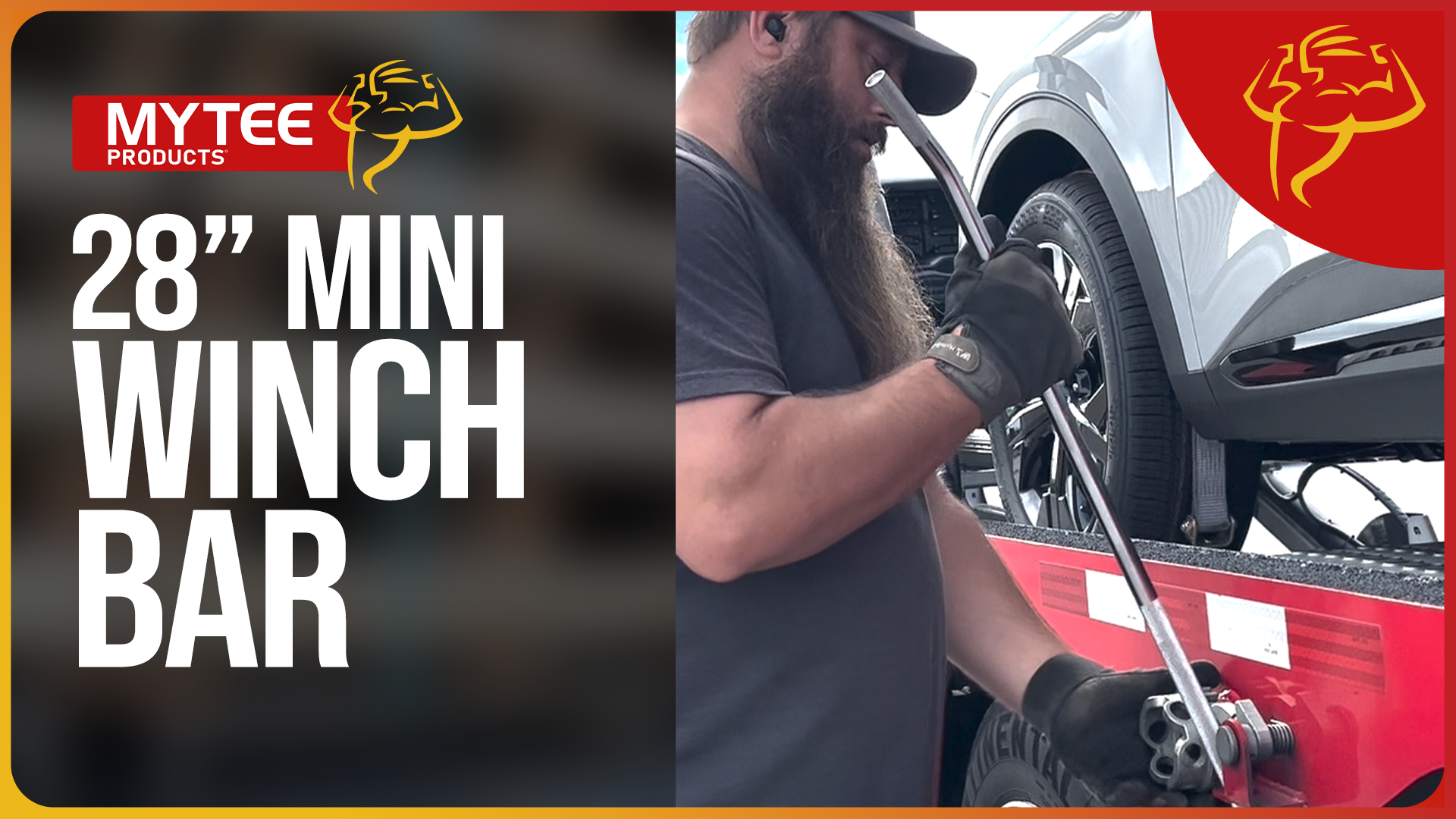 thumbnail video image 2 of 20 Pack 28" Standard Winch Bar for Flatbed Trailer - Chrome Polished Steel Winch Bar with Non-Slip Handle - Strap Binder Bar for Flatbed Winches, 2 of 7