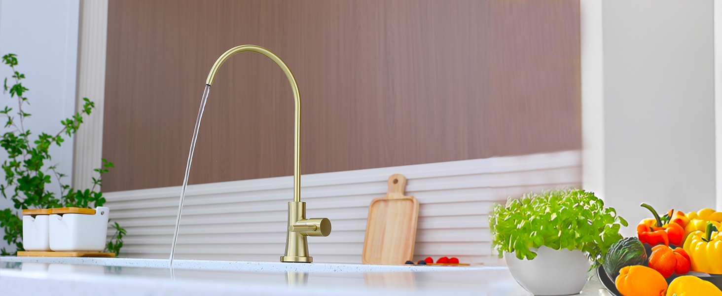 thumbnail video image 2 of GULICA Drinking Water Faucet, SUS304 Stainless Steel, No-Air Gap Reverse Osmosis Faucet for Kitchen Sink, White RO Faucet, 2 of 12