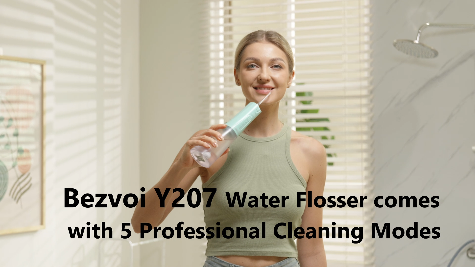 thumbnail video image 2 of Cordless Water Flosser Dental Teeth Cleaner with 6 Jet Tips, DIY Mode 300ML Tank IPX7 Waterproof Portable Rechargeable Water Teeth Flosser Dental Oral Irrigator for Home and Travel, White, 2 of 9