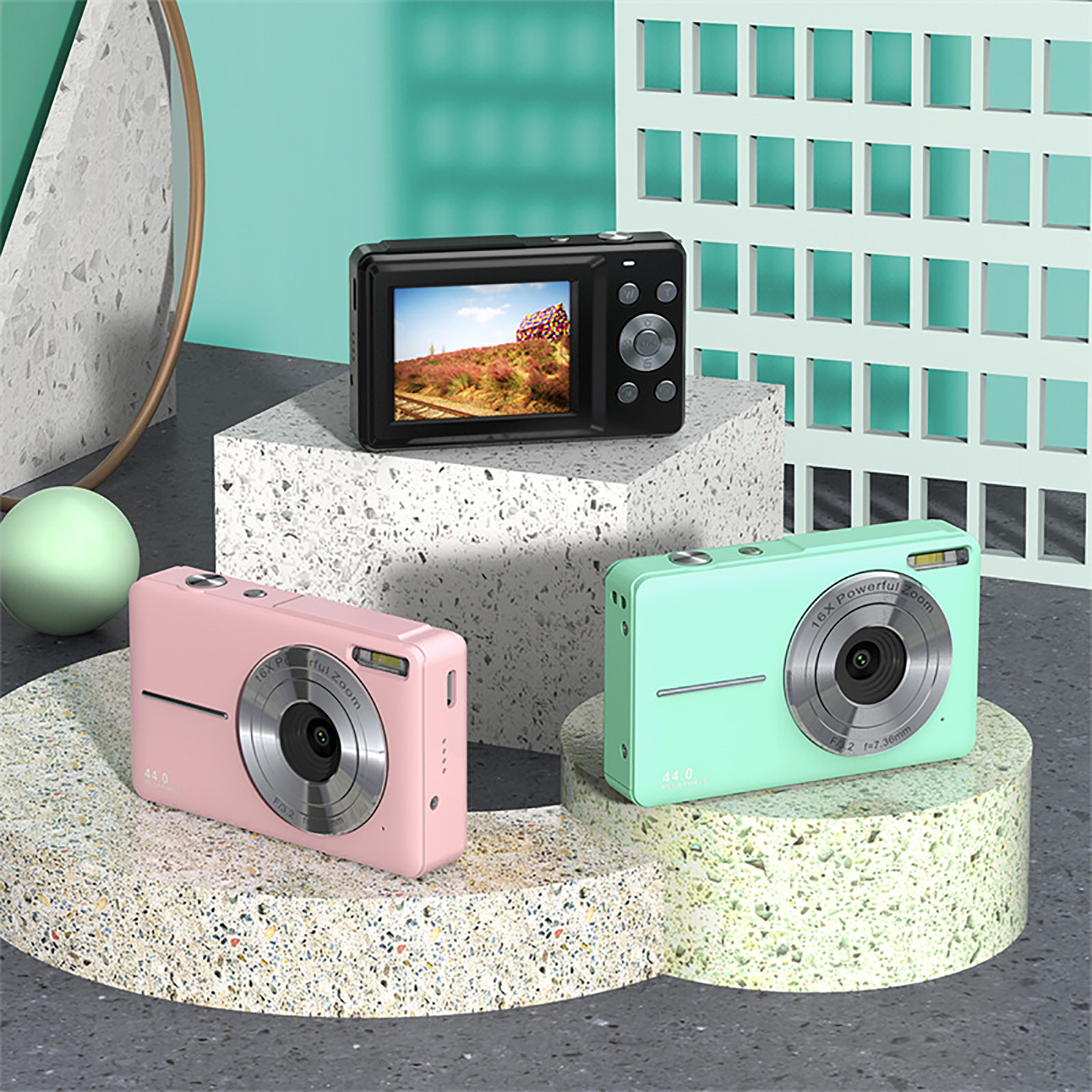 thumbnail video image 2 of VANLOFE Digital Cameras 1080P High-definition Digital Camera 44 Million Photos 16x Digital Zoom Camera Anti-shake Proof Home Camera Black 44MP(No SD Card), 2 of 9