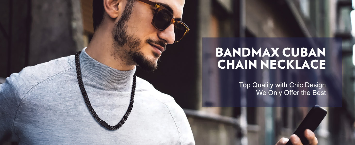 thumbnail video image 2 of Bandmax 12MM Men's Chunky Cuban Chain Necklace for Men Women Stainless Steel 14K Gold Plated Hip Hop Miami Chain Birthday Valentines Father Day Gift for Dad Son Husband, 2 of 9