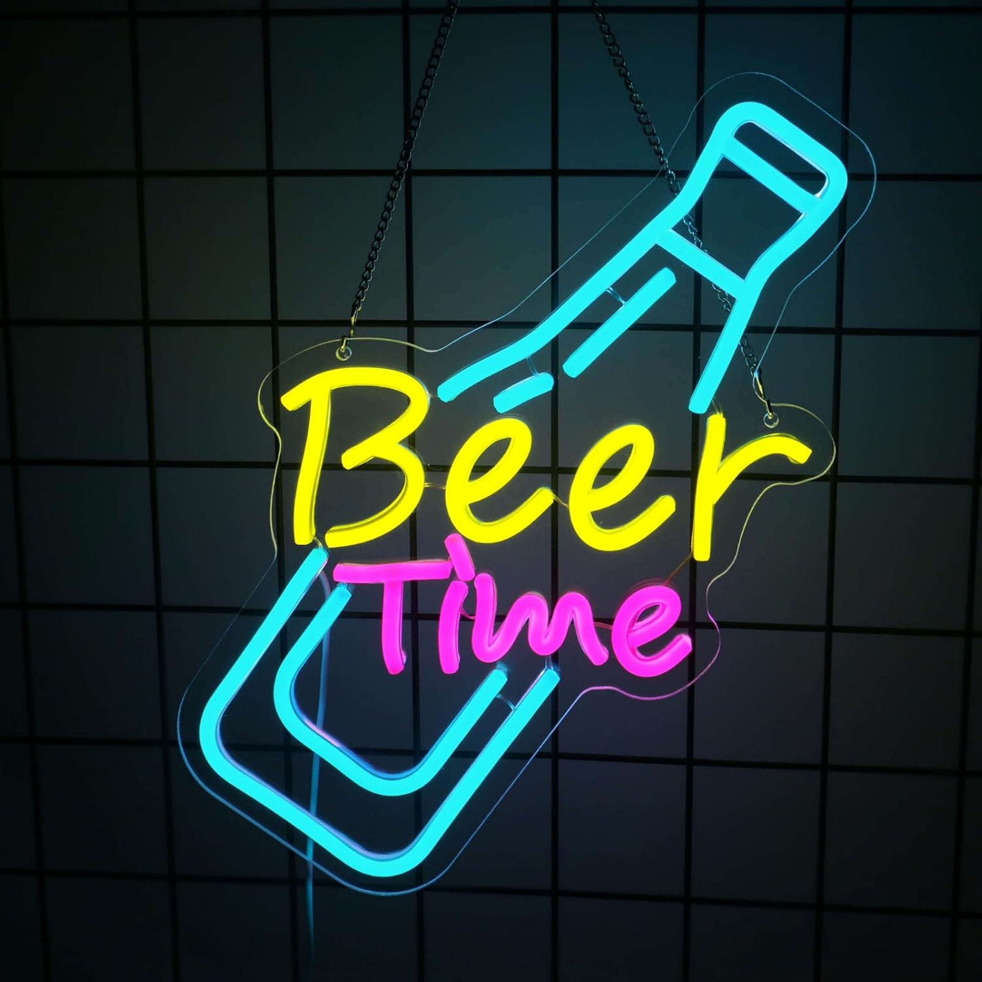thumbnail video image 2 of UPONRAY Beer Time Neon Signs, 11.8"*14.7" Dimmable & USB-Powered LED Neon Light, Stylish Wall Decor for Bar, Party, Restaurant, Living Room, Man Cave, 2 of 12