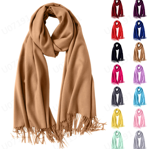 thumbnail video image 2 of HNMKIU Elegant Women's Winter Shawl Scarf Soft Warm Tassel Wrap Accessory for Cold Weather Z03_Mint Green,One Size, 2 of 5