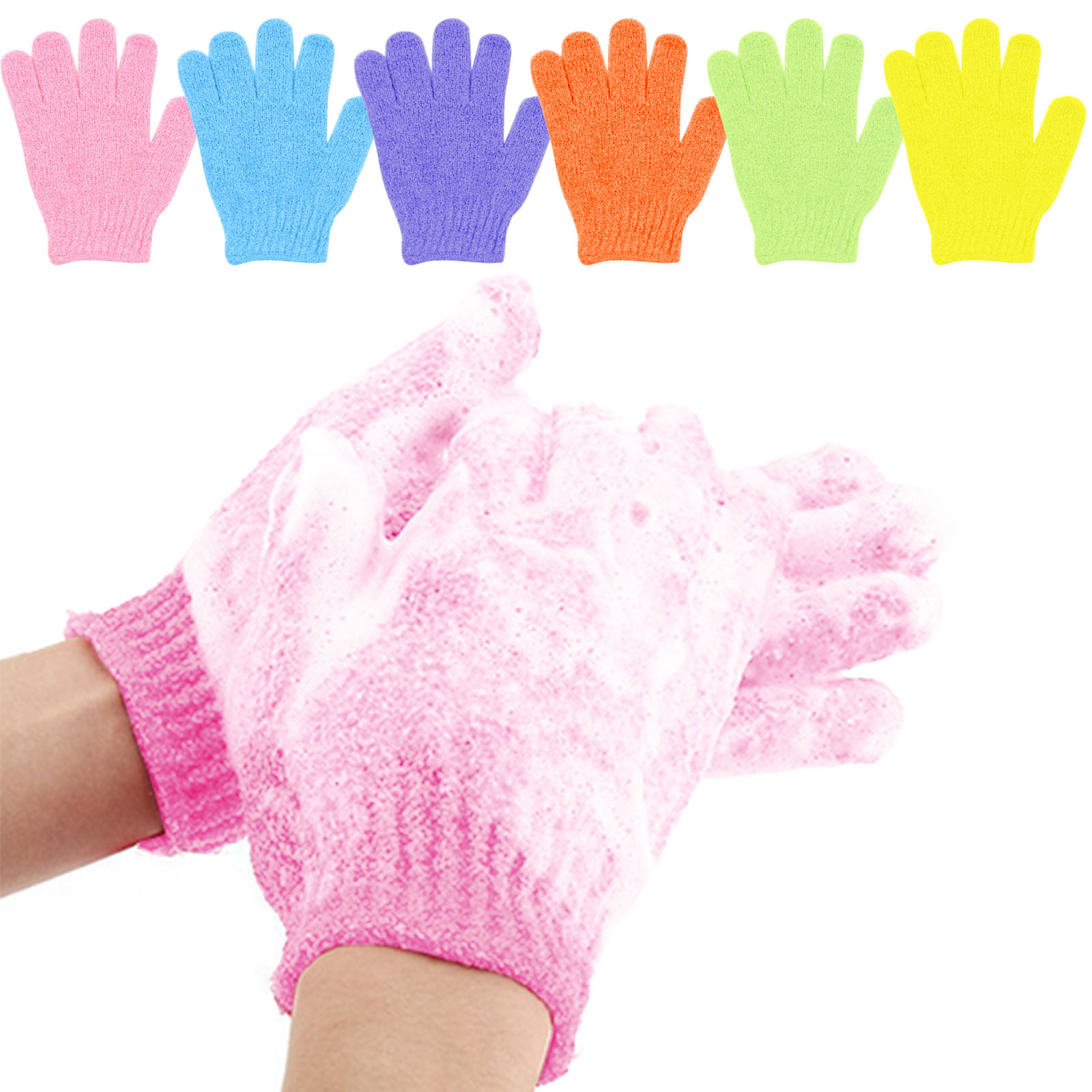 thumbnail video image 2 of Beauos Clearance 4 Pcs Exfoliating Shower Gloves Double Sided Exfoliating Bath Gloves Deep Clean Dead Skin for Spa Massage Beauty Skin Shower Body Scrubber Bathing Accessories, 2 Pairs of Gloves, 2 of 9