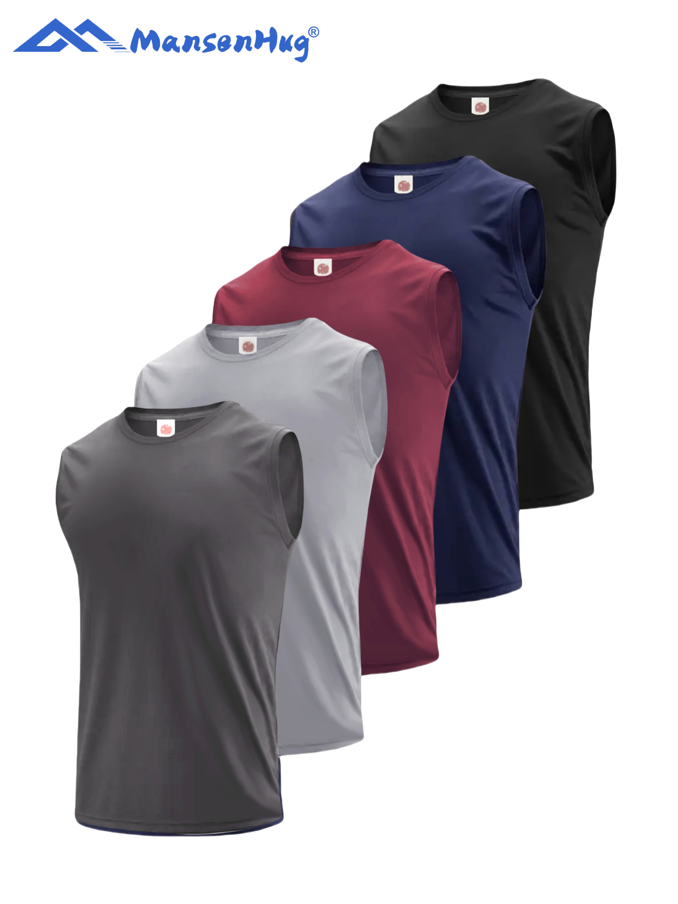 thumbnail video image 2 of MANSENHUG Men's 5 Pack Tank Tops Sleeveless Workout Quick Drying Shirts Gym Muscle Shirts Athletic Bodybuilding Tee, 2 of 9