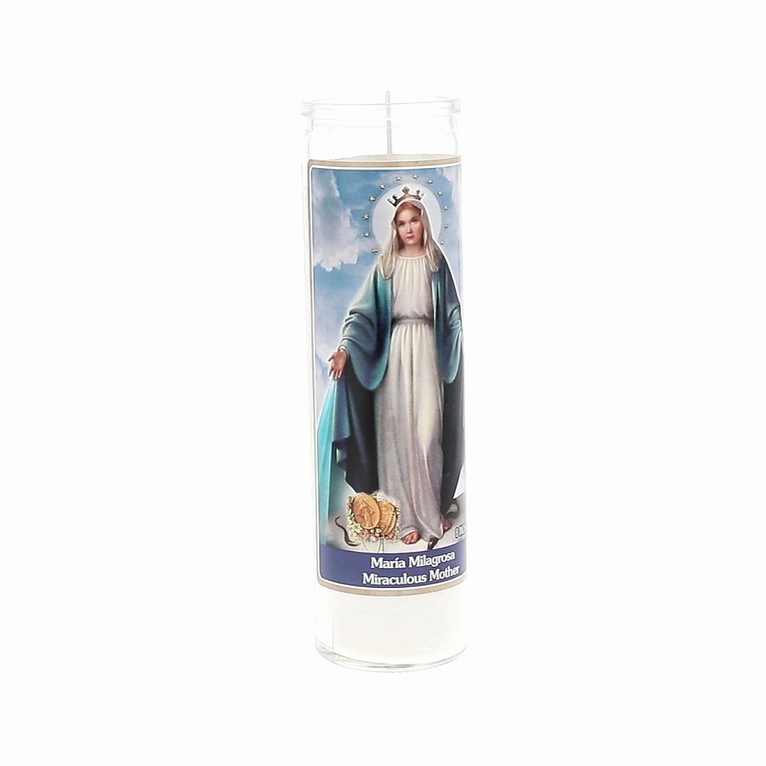 Prayer Candle Maria Milagrosa White Wax, 8 Inch - Walmart.com
