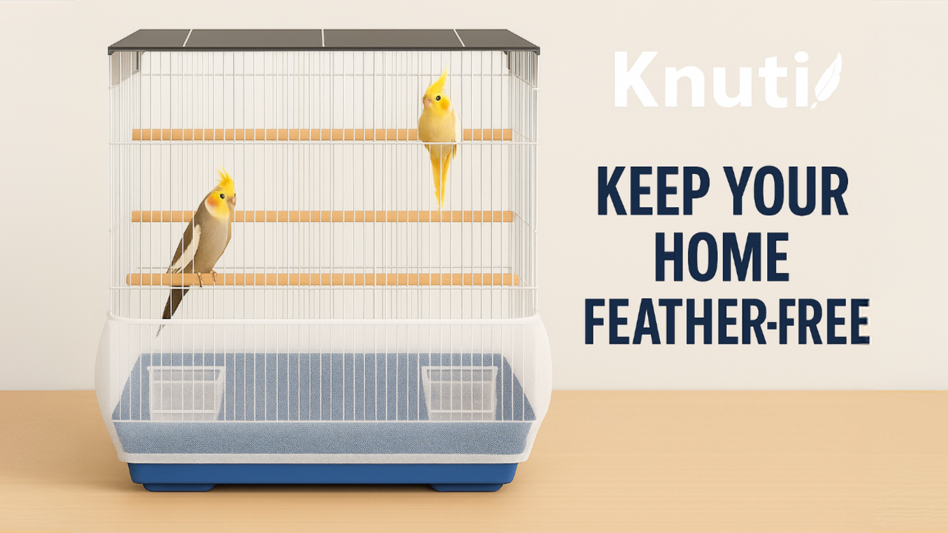 thumbnail video image 2 of KNUTI Universal Bird Cage Seed Catcher Universal Mesh Skirt Cover Stretchy Small Animal Cages Cover Pet Removable Durable Protector - Black - XL, 2 of 6