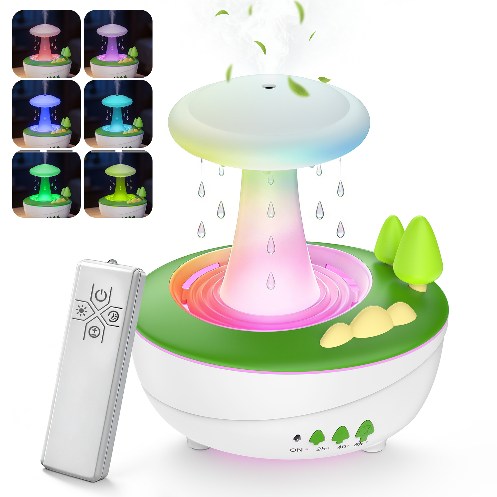 thumbnail video image 2 of Fimilo Raindrop Aroma Diffuser, Essential Oil Diffuser with Soothing Mist & Water Droplet, White Noise, 280ml Colorful Light for Home Office Bedroom Gift, 2 of 10