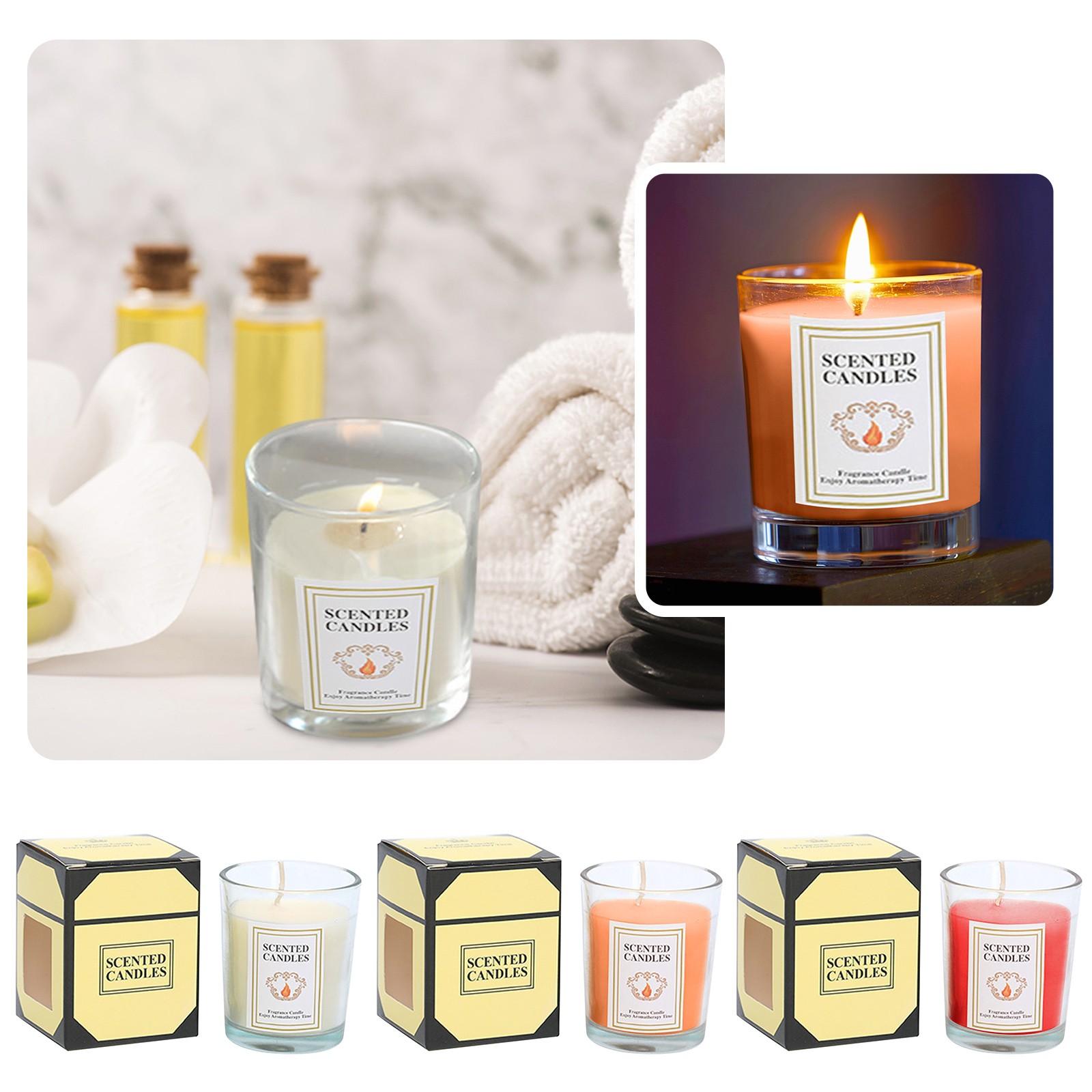 thumbnail video image 2 of Kingtowag Candles Clearance, Candle Sicilian Lemon Scented Classic Large Jar Single Wick Candle Burns Over 110 Hours, 1 Box of Scented Candles, Sales Today Clearance, 2 of 5