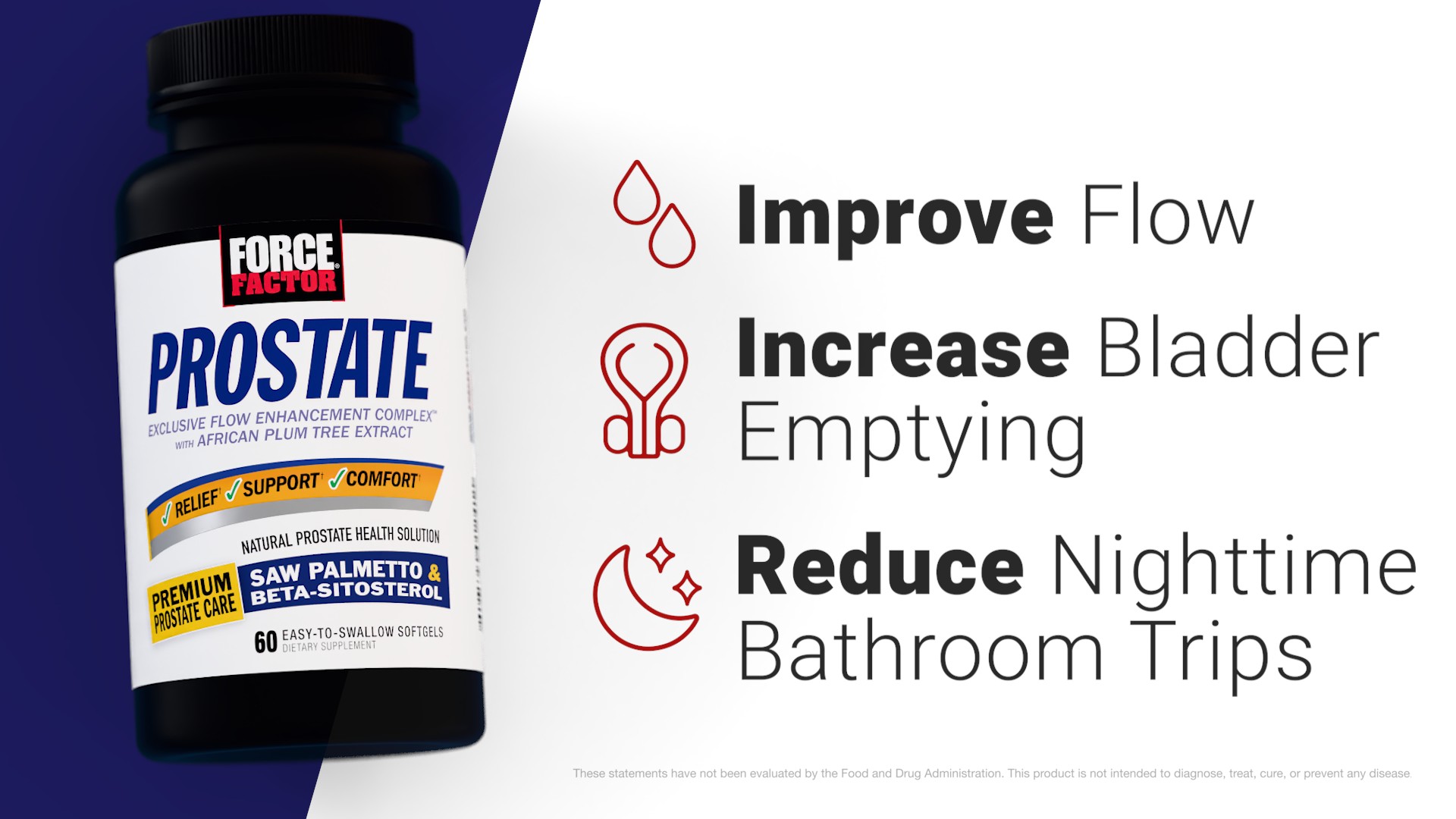 thumbnail video image 3 of Force Factor Prostate Supplement for Men with Saw Palmetto, Beta Sitosterol & Pygeum for Bladder & Urinary Health, 60 Softgels, 3 of 14