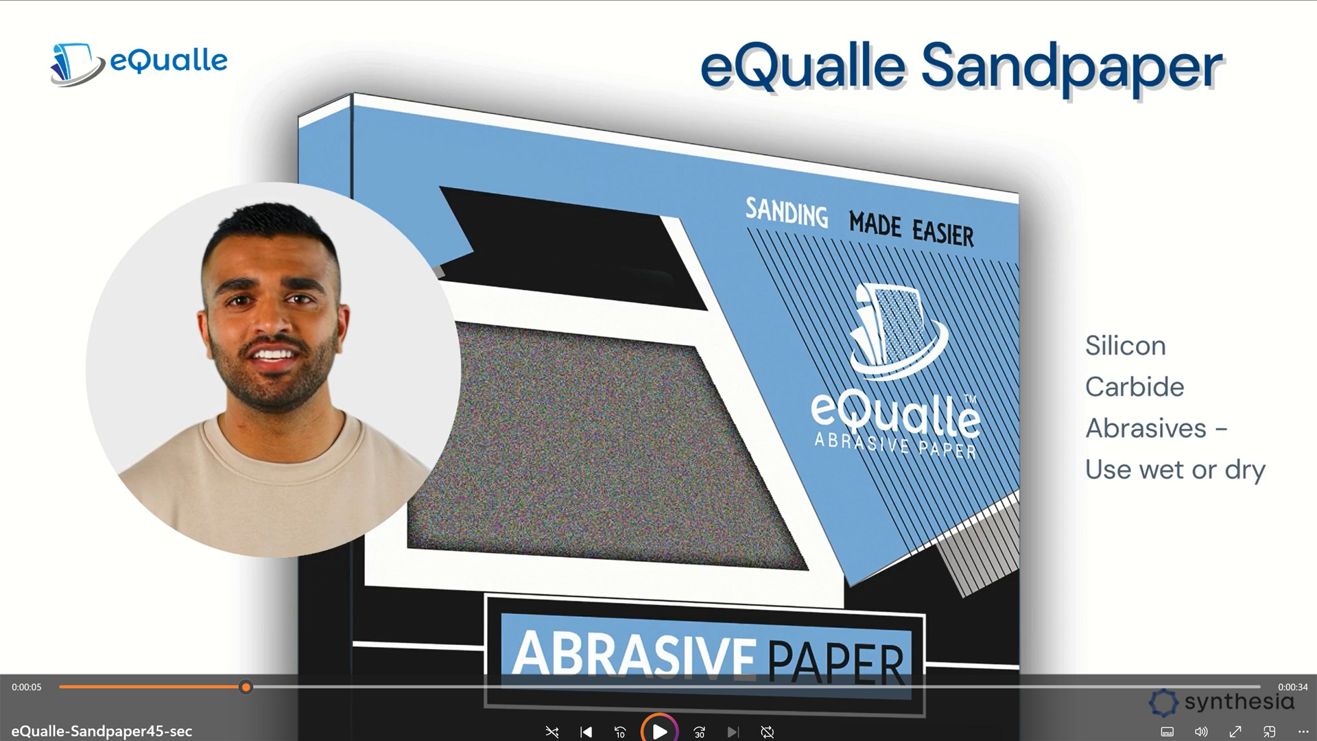 thumbnail video image 2 of eQualle 3000 Grit Sandpaper Sheets, 50-Pack, 9x11 in – Silicon Carbide for Wet or Dry Use, 2 of 8