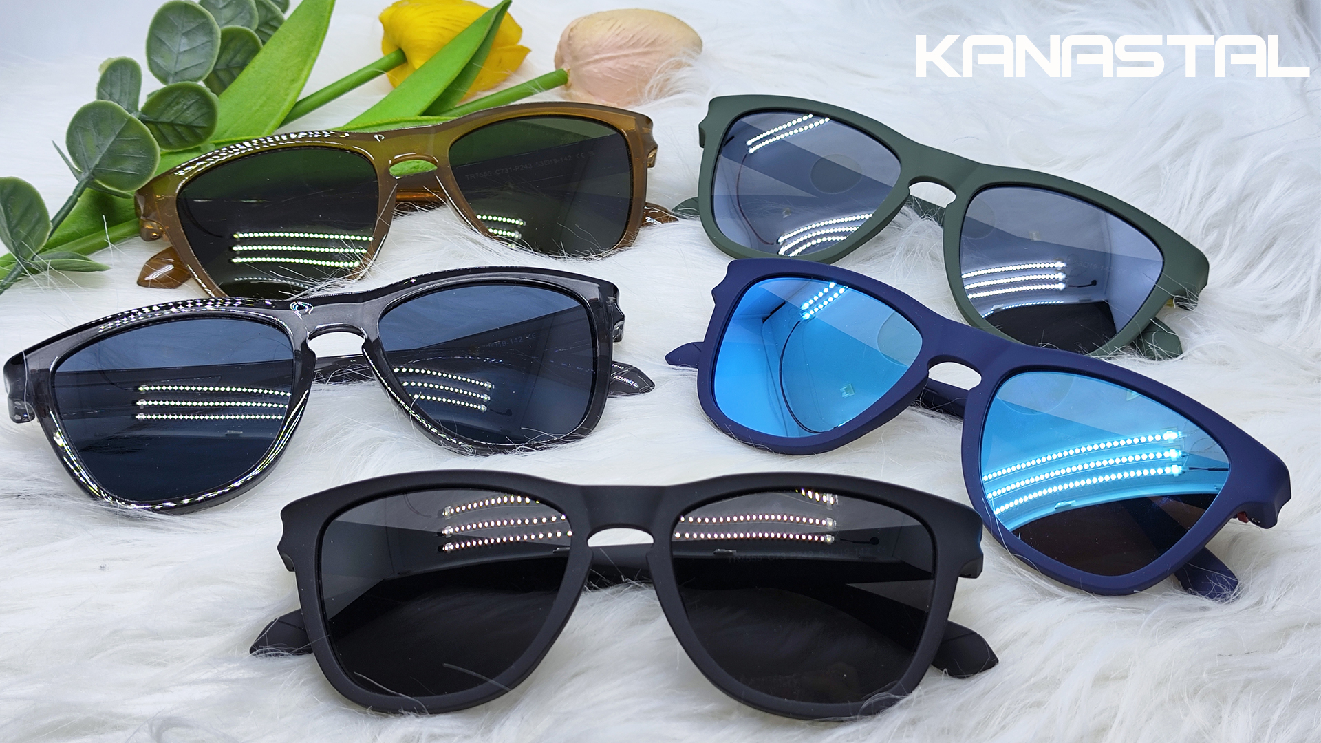 thumbnail video image 2 of KANASTAL Sunglasses for Men Women Polarized Square, Lightweight Sun Glasses with UV400 for Driving Fishing Blue Lens, 2 of 7